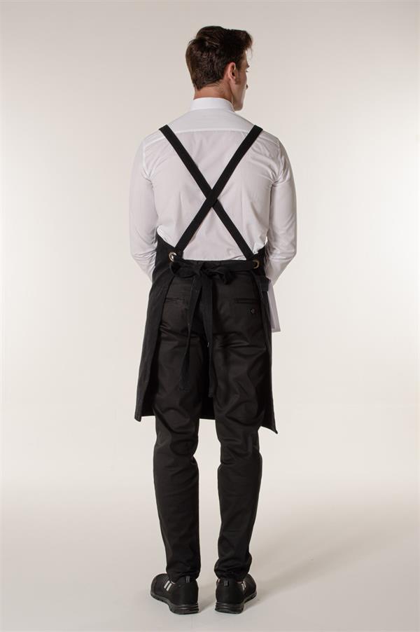 Siyah Kanvas Barista Kafe Restoran Ve Mutfak Askılı Önlük