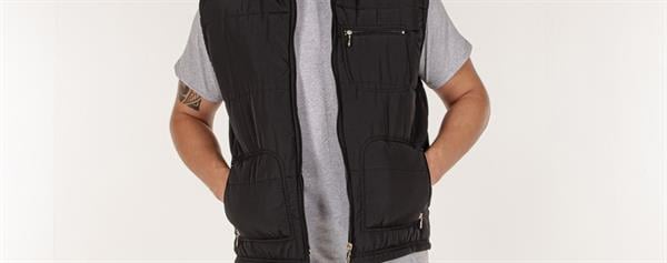 Siyah İçi Polarlı Ve Çok Cepli Kışlık Şişme Yelek