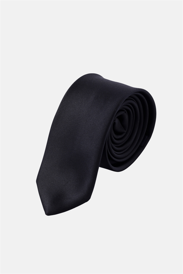 Siyah Saten Klasik Kravat