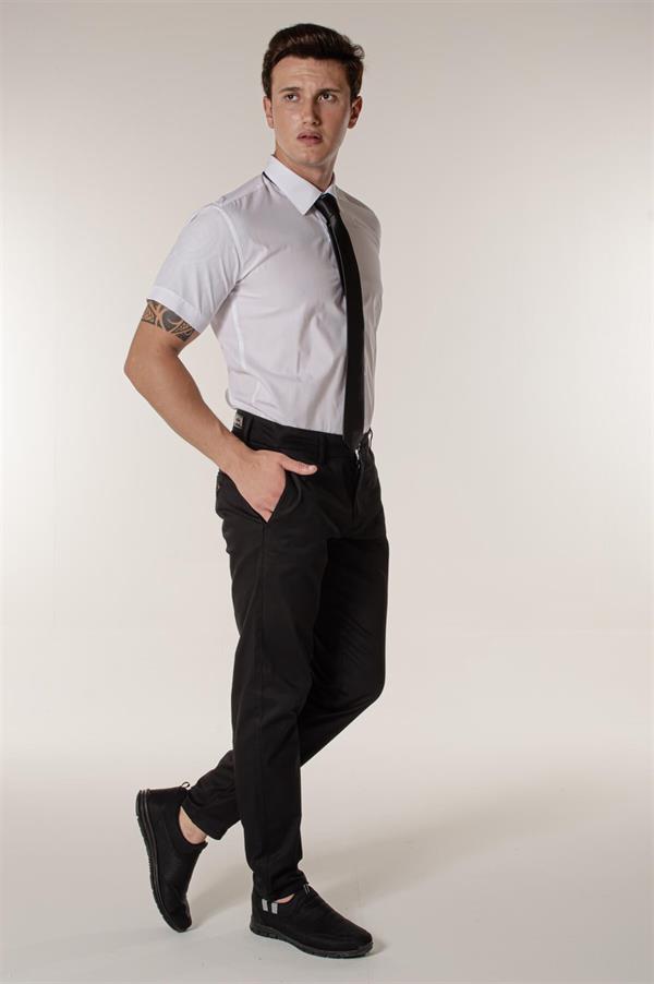 Siyah Likralı Erkek Pantolon