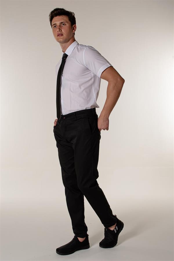 Siyah Likralı Erkek Pantolon