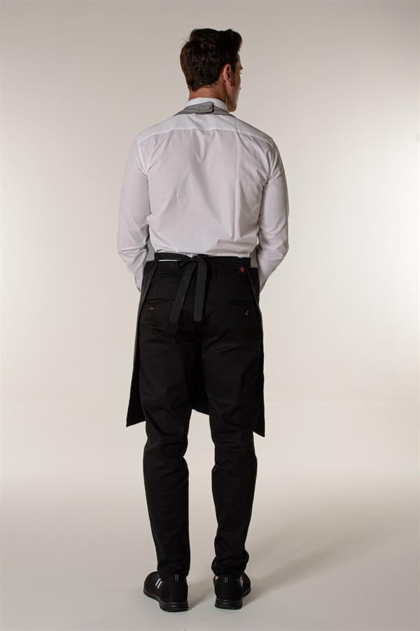 Siyah Piyedepul Garson Kafe Ve Restoran Yelekli Askılı Önlük