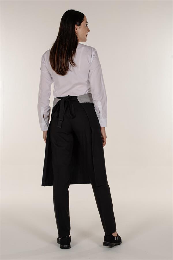 Siyah Yarım Önlük Siyah Piyedepul Kuşaklı