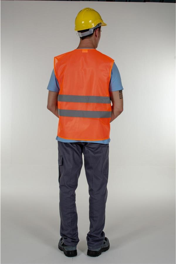 Turuncu Fosforlu İkaz Yelek Reflektörlü