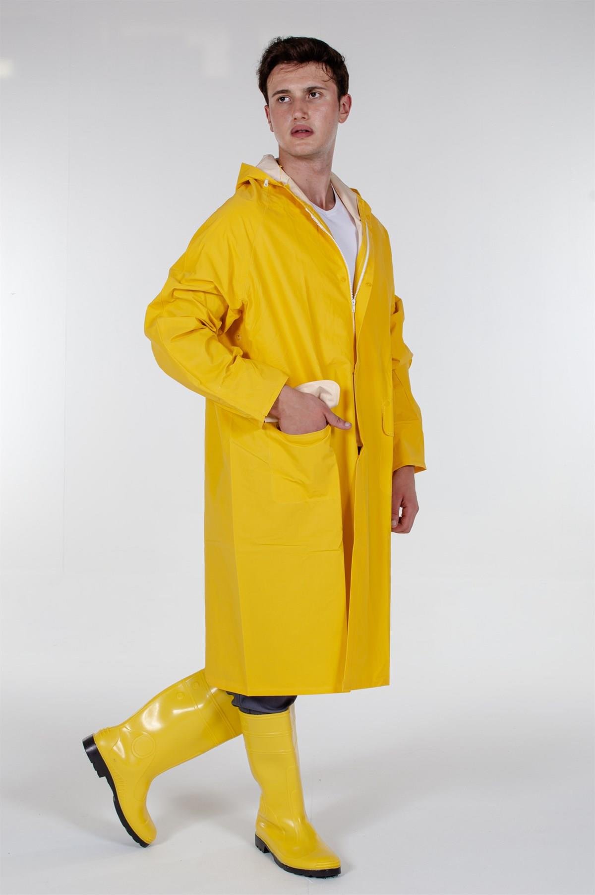Sarı Yağmurluk Önlük | Mert Giyim İş Elbiseleri