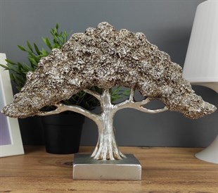 Dekoratif Ağaç Biblo Gümüş Renk