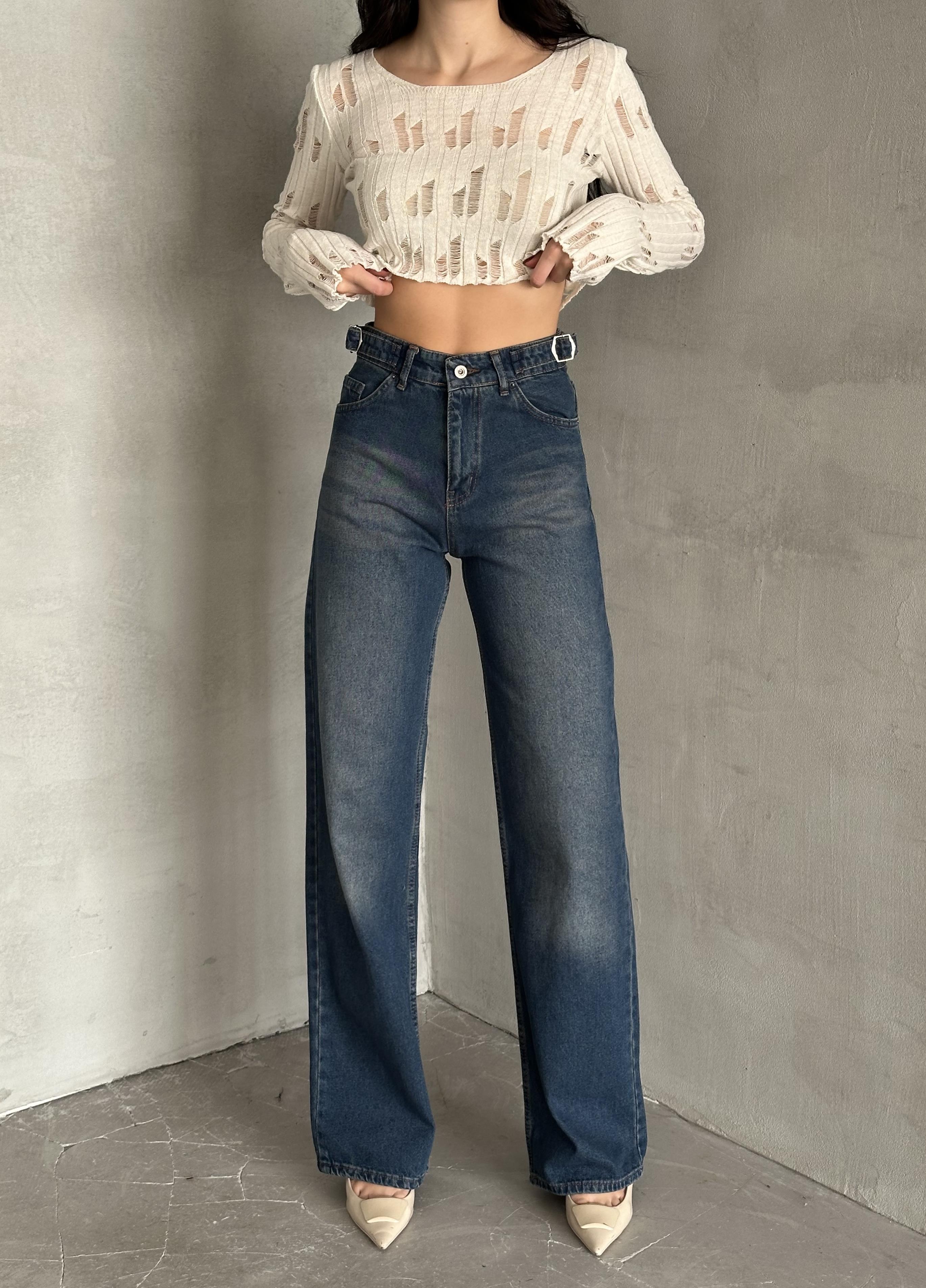 Palazzo Çift Toka Detaylı Pantolon Kahve Tint