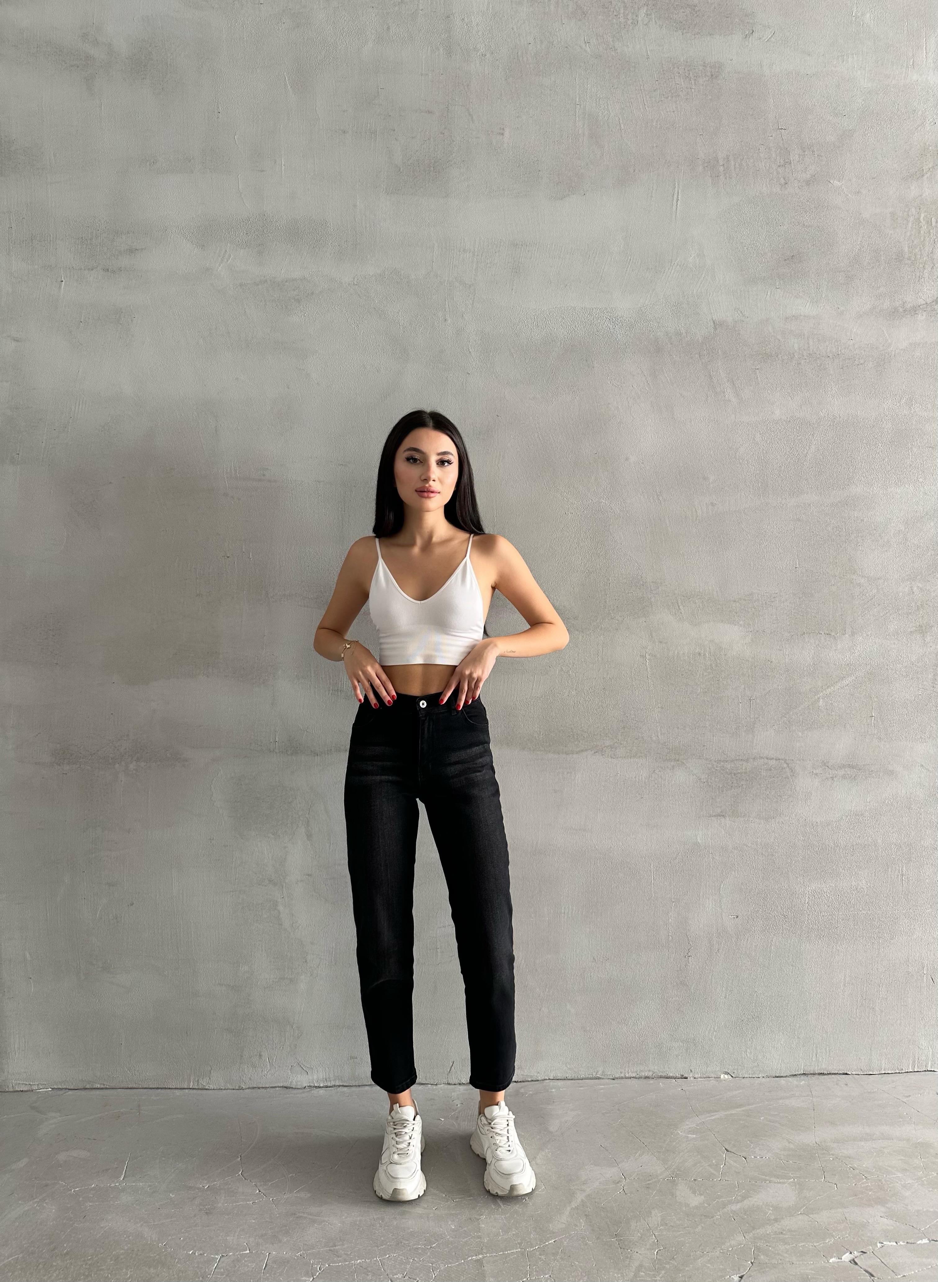 Mom Pantolon Taş Siyah