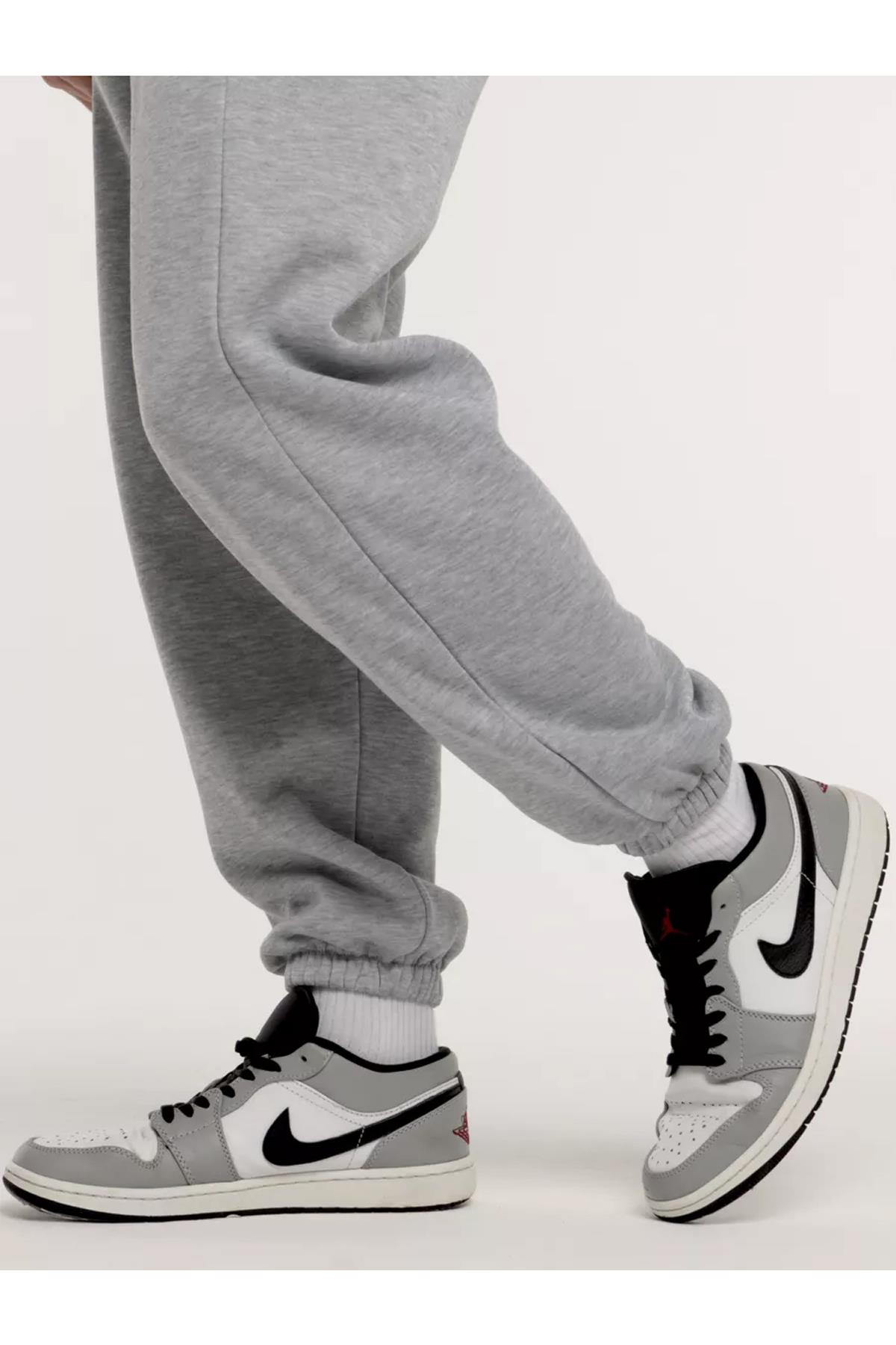 Unisex Rahat Kalıp Eşofman Altı Gri melanj 2065