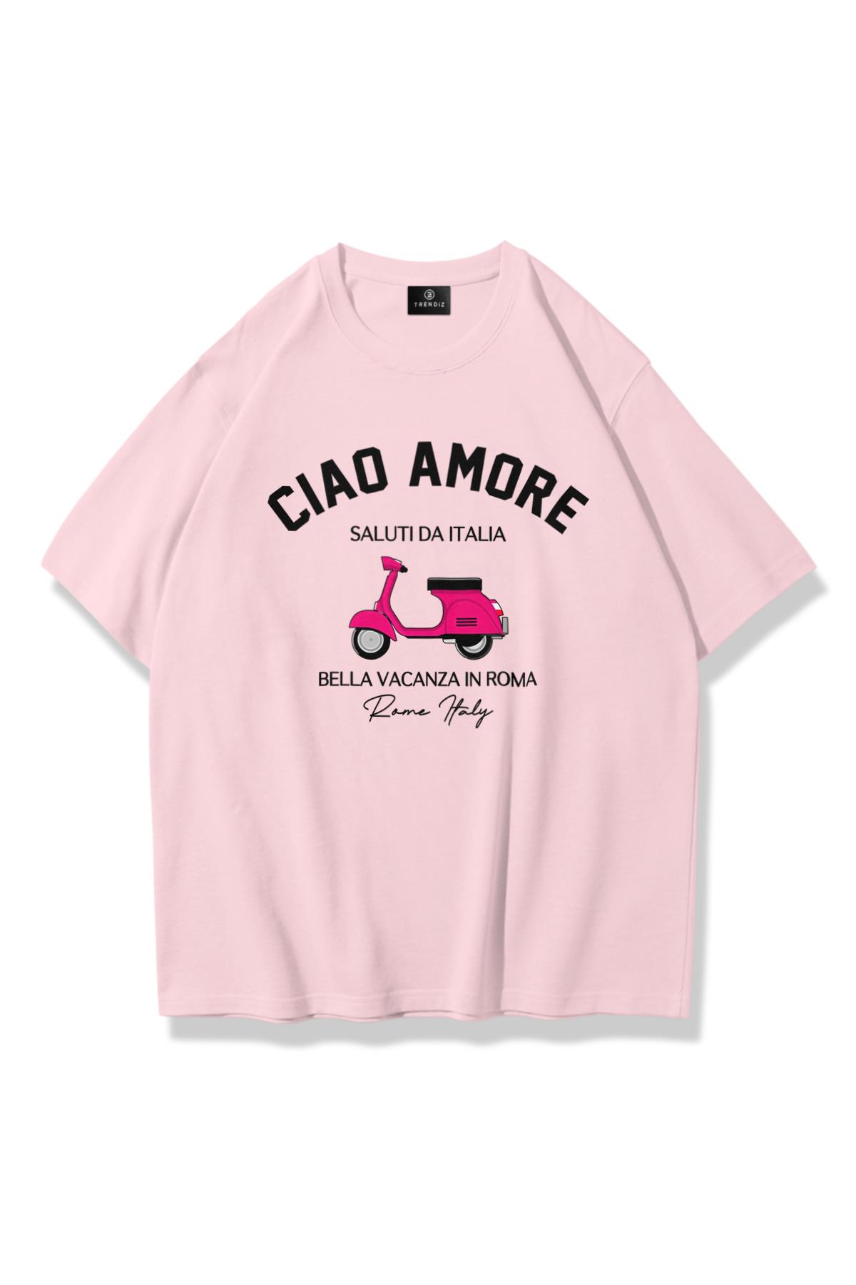 Kadın Ciao Amore Tshirt Pembe