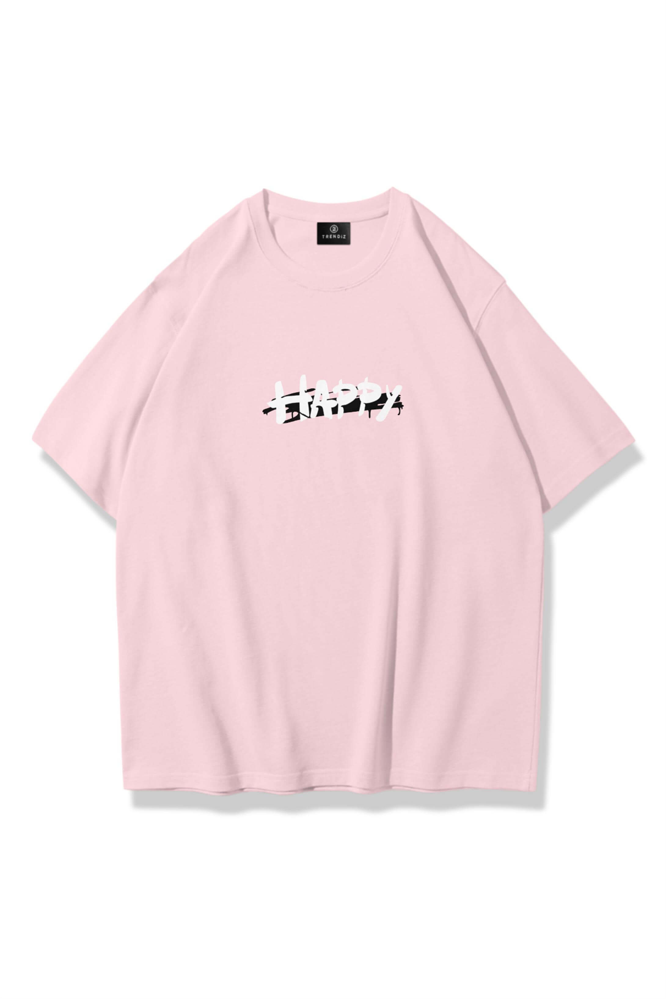 Unisex Happy Bear Tshirt Pembe