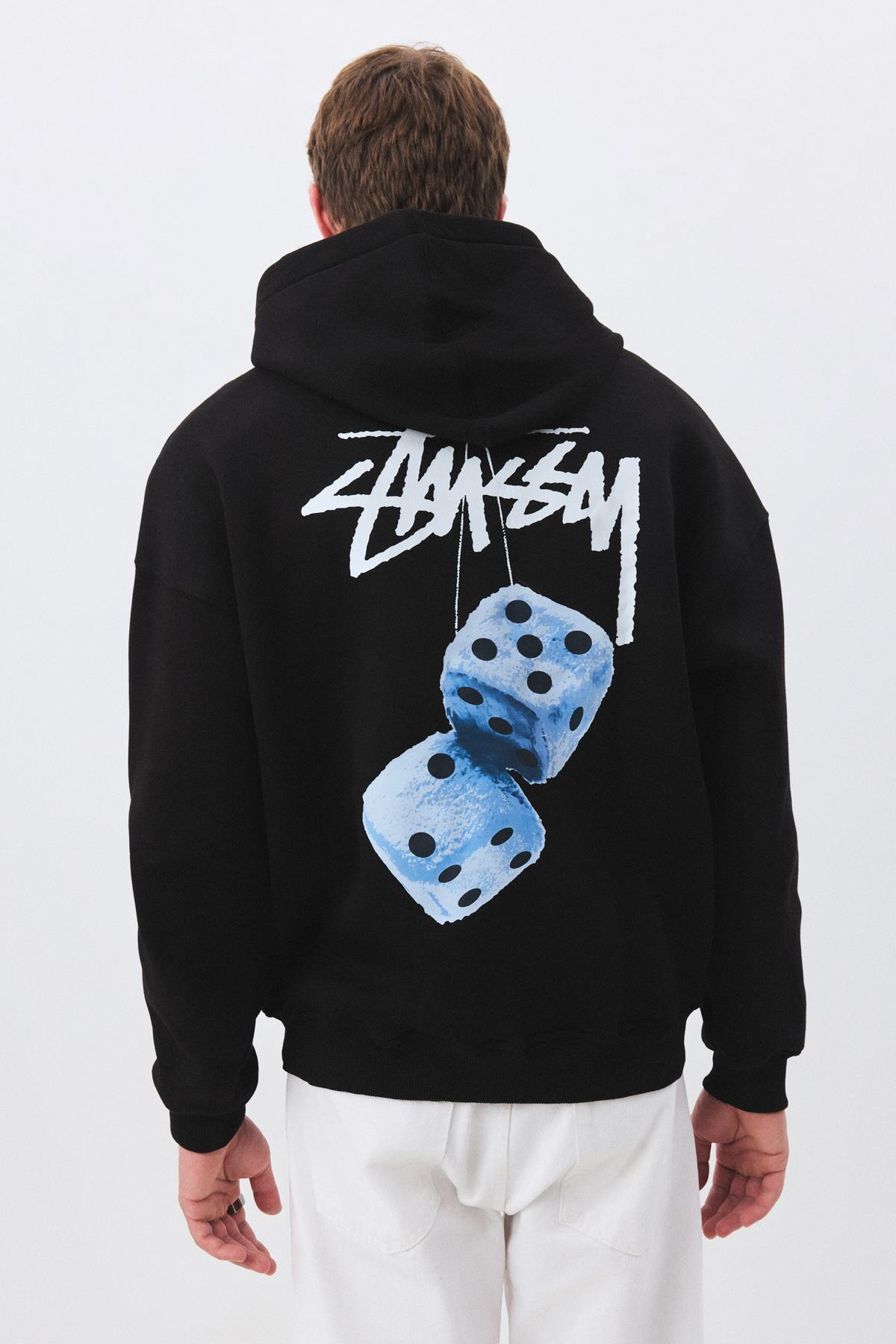 Unisex Stüssy Zar Sweatshirt Siyah