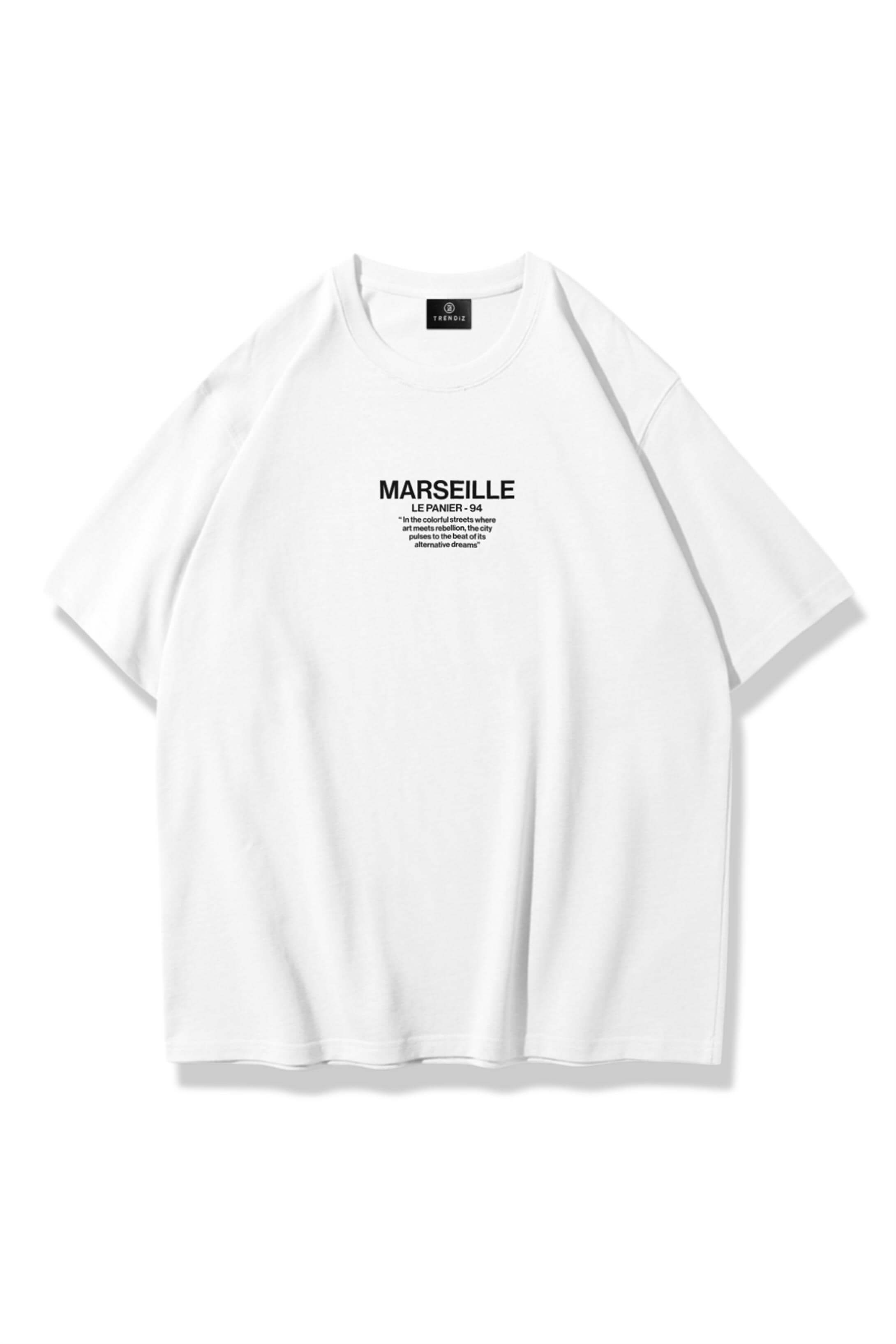 Unisex Marsaeille Tshirt Beyaz