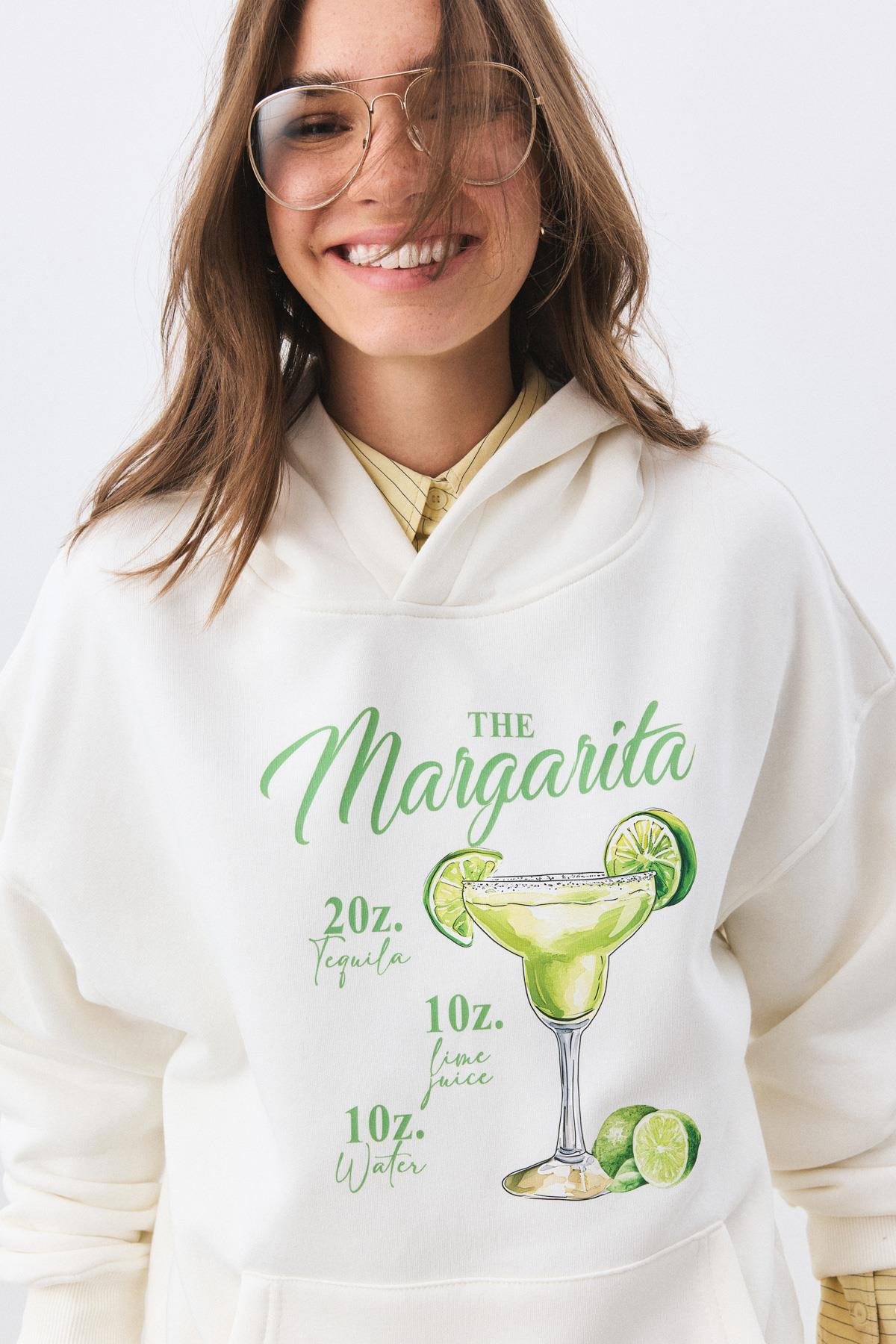 Kadın Margarita Social Club Sweatshirt Beyaz