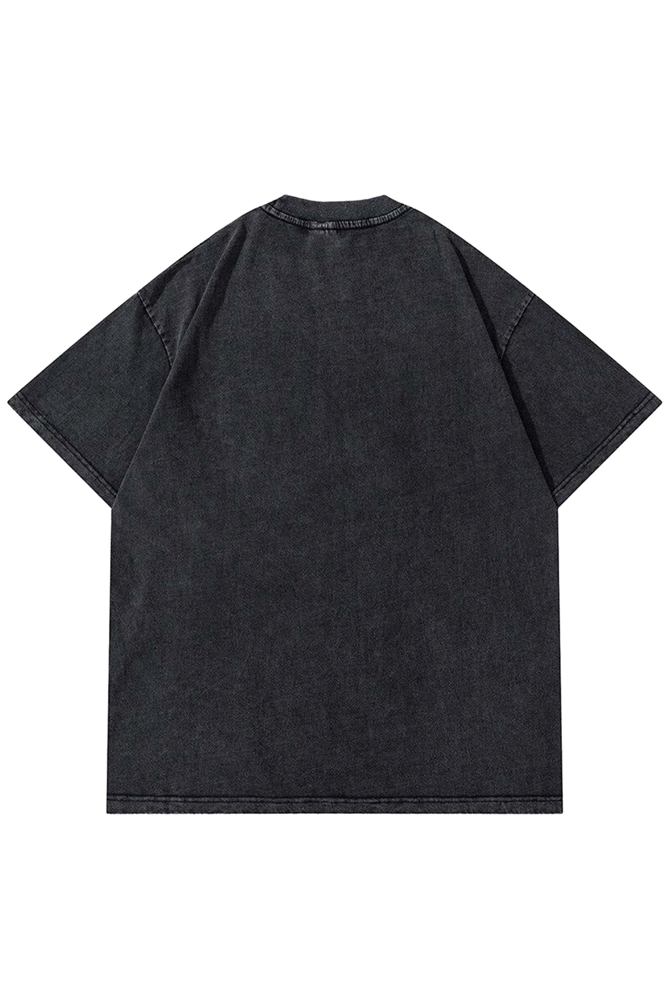 Unisex Twinty Eye Yıkamalı Tshirt Antrasit