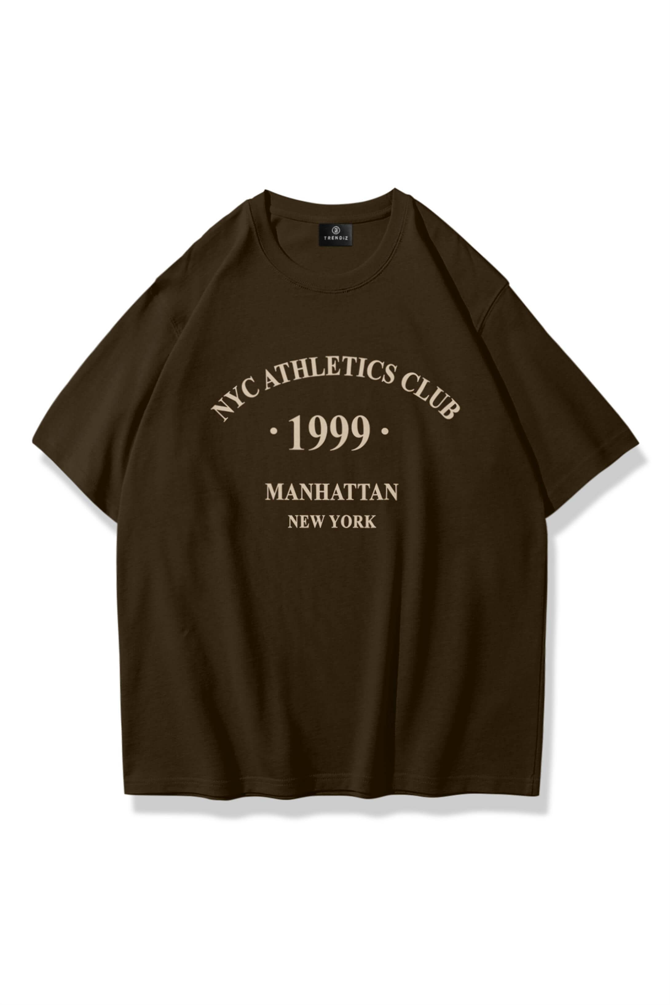 Unisex Nyc Athletics Club Tshirt Kahve