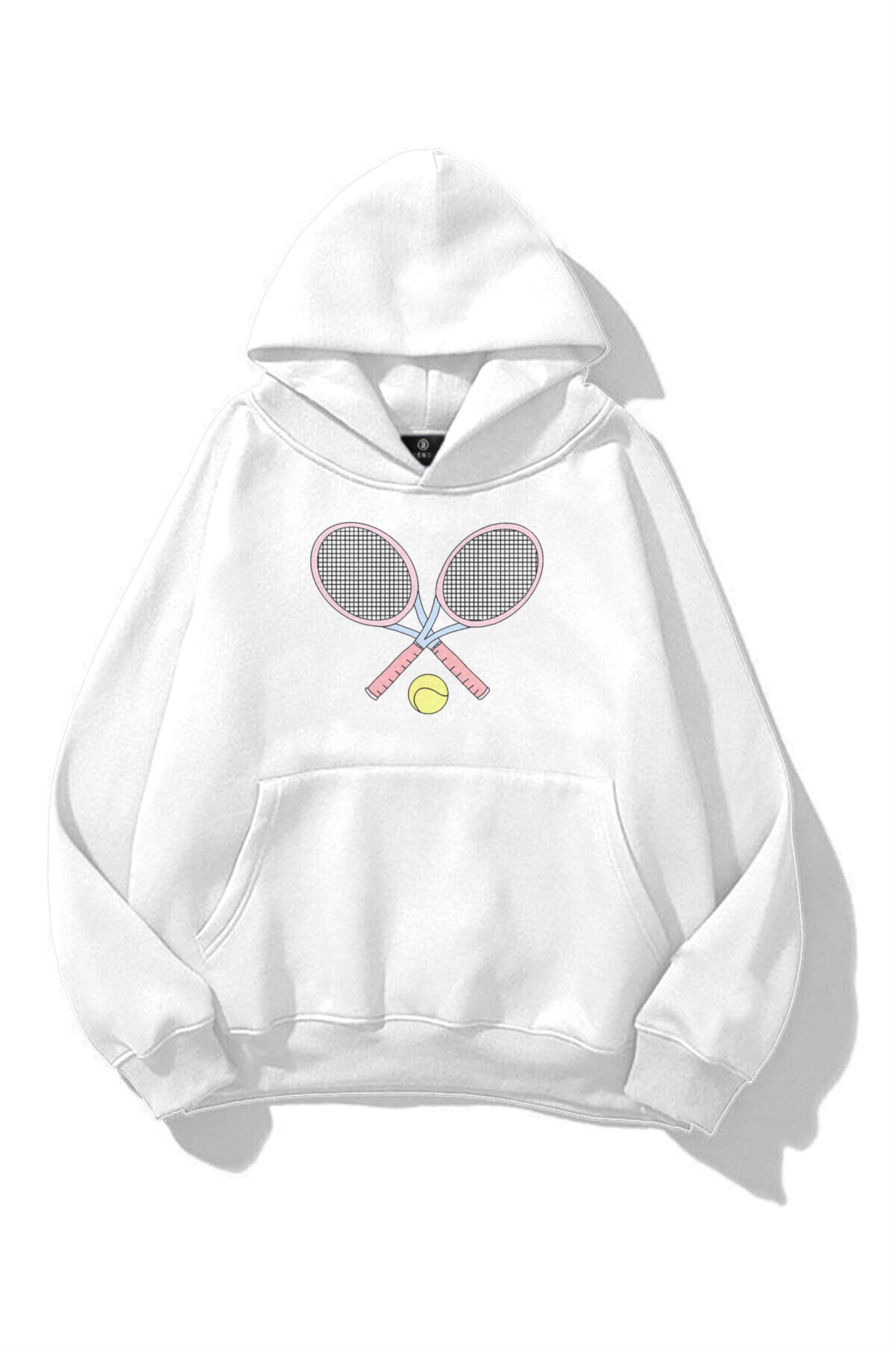 Kadın Pink Tennis Sweatshirt Beyaz