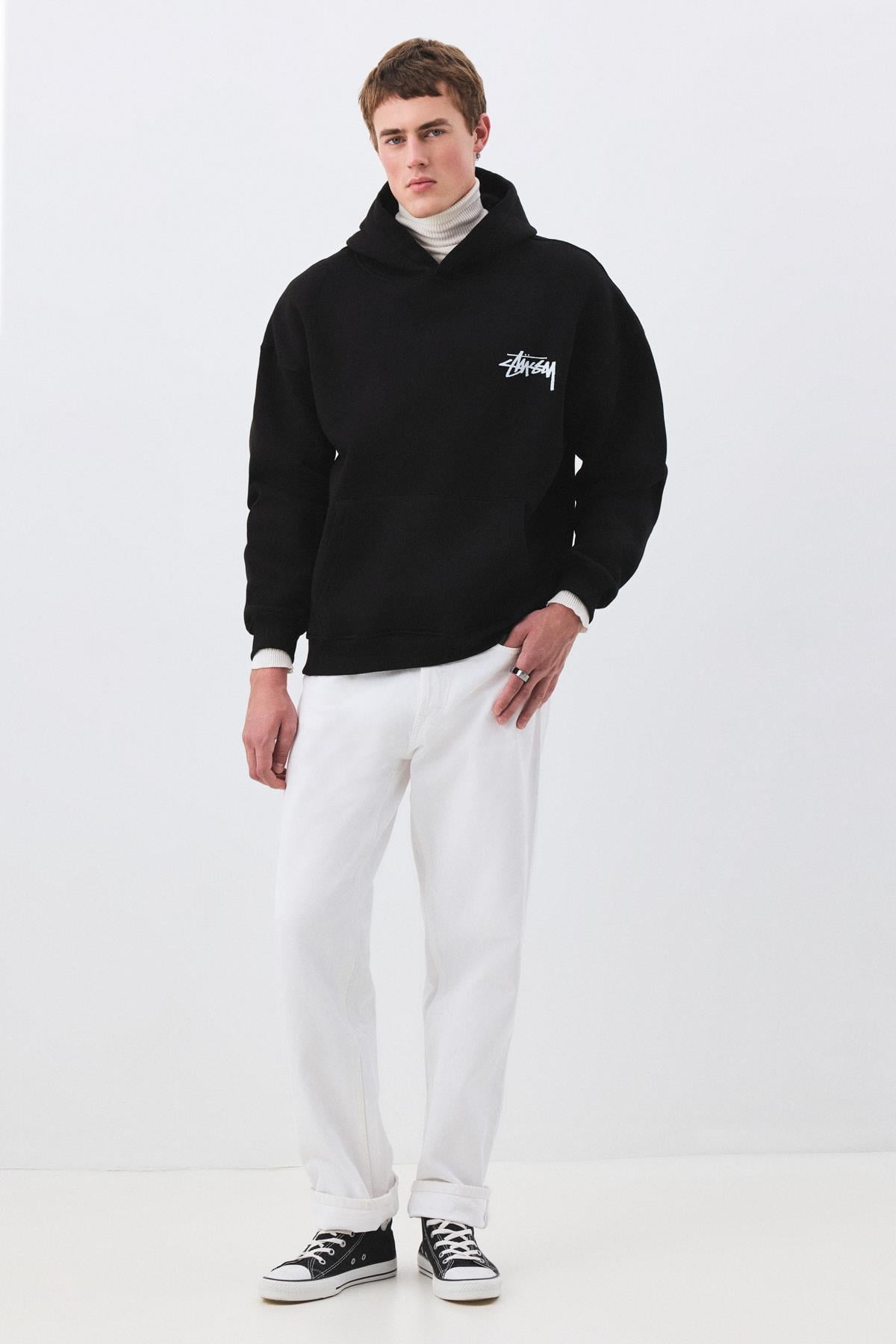 Unisex Stüssy Zar Sweatshirt Siyah