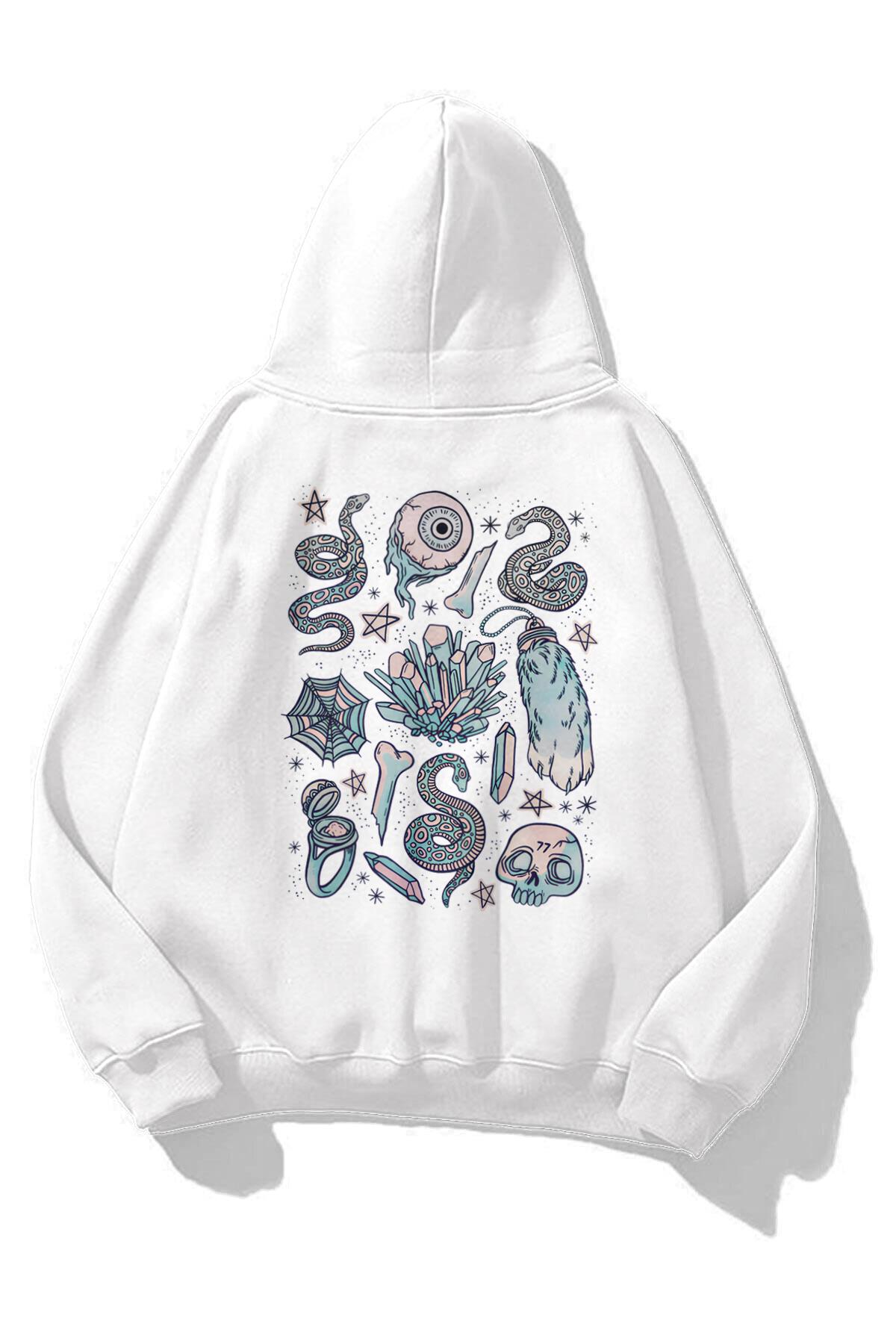 Kadın Tattoo Sweatshirt Beyaz