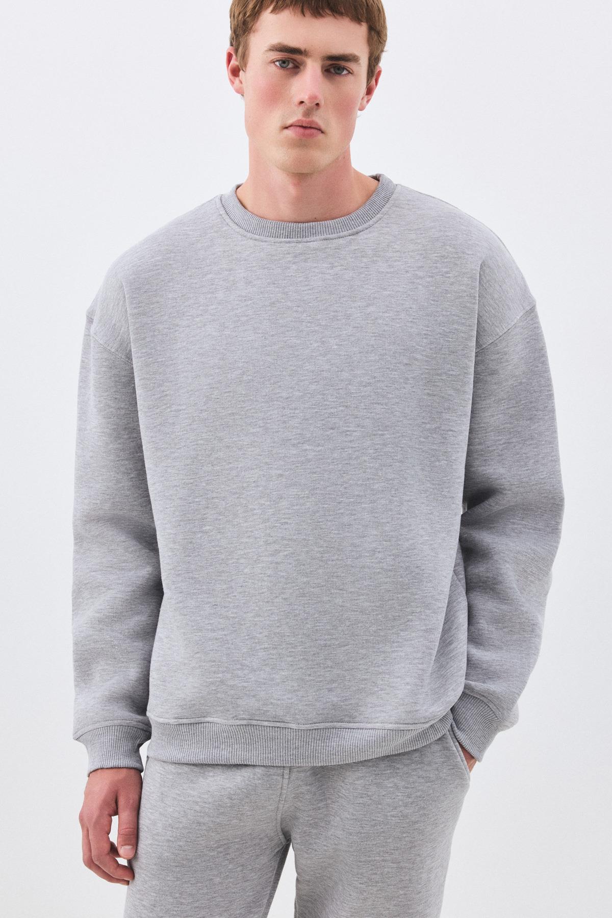 Erkek Premium Bisiklet Yaka Sweatshirt Grimelanj 2031