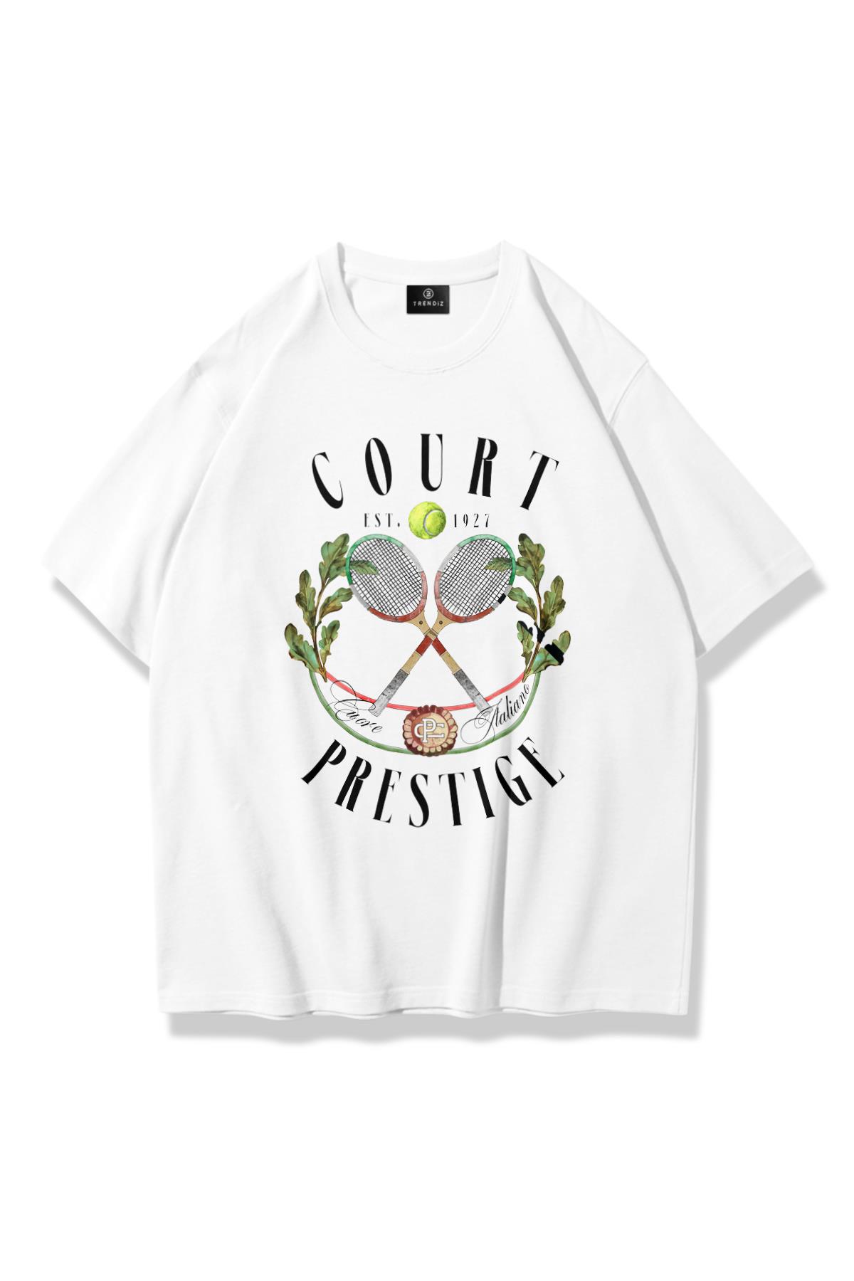 Kadın Court Prestige Tshirt Beyaz
