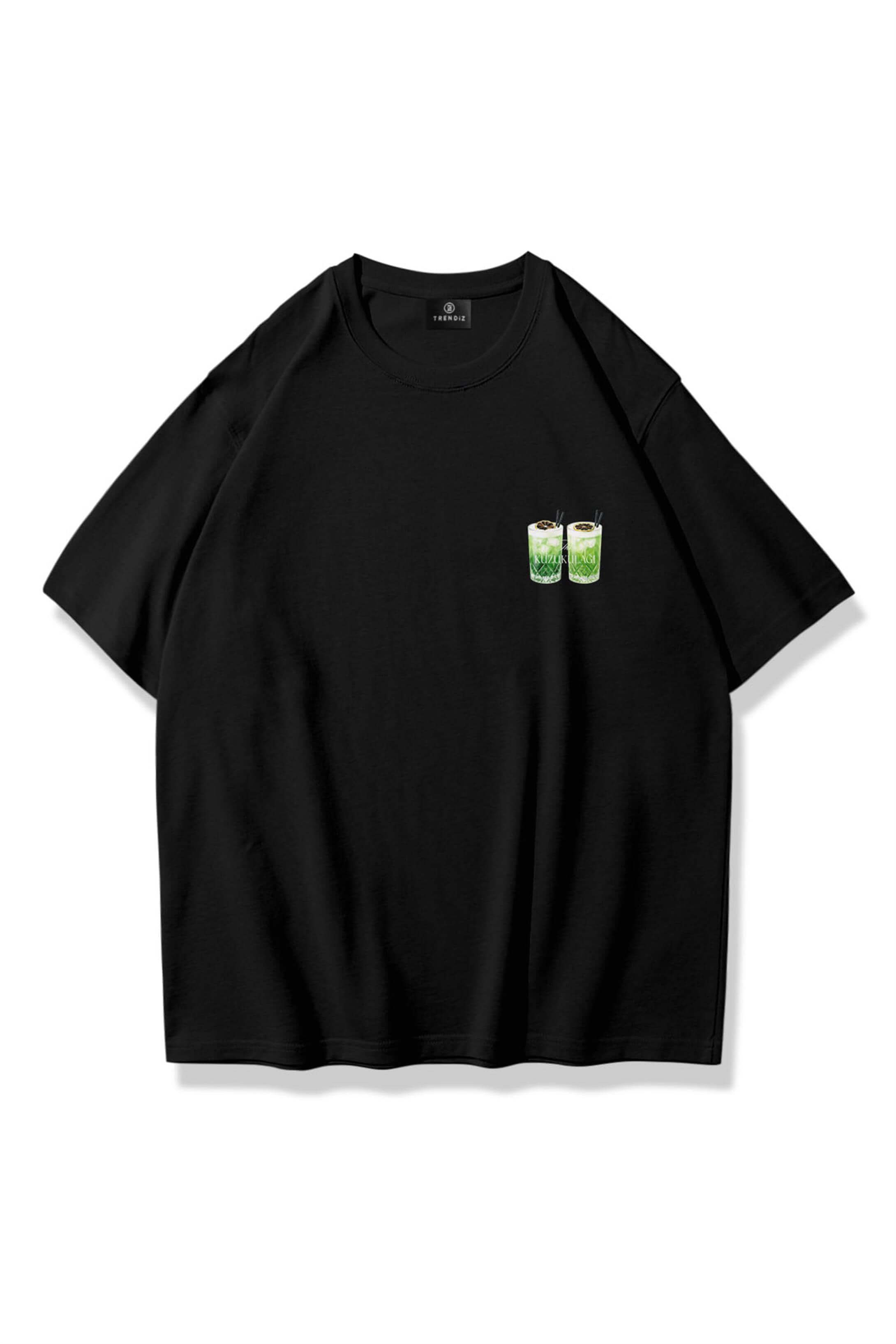 Unisex İki Kuzukulağı Tshirt Siyah