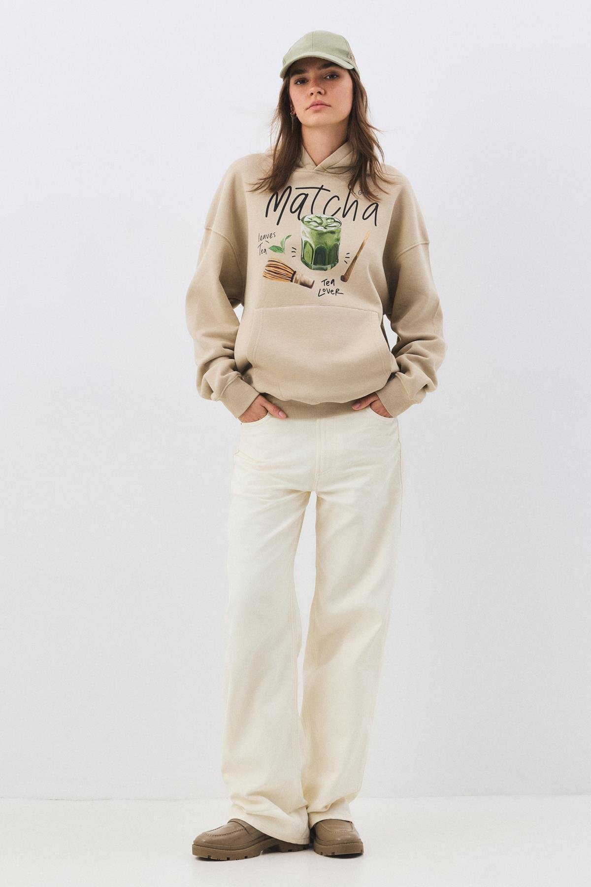 Unisex Matcha Sweatshirt Taş