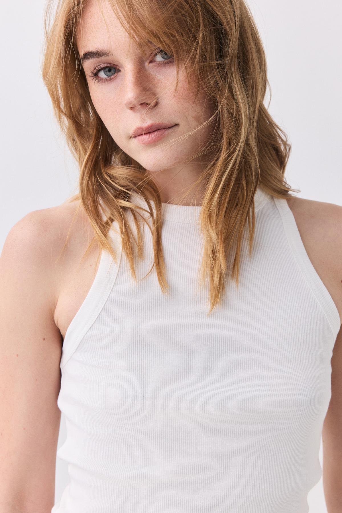 Kadın Pamuklu Askılı Halter Yaka Basic Atlet 2 li Paket Siyah Beyaz 9011