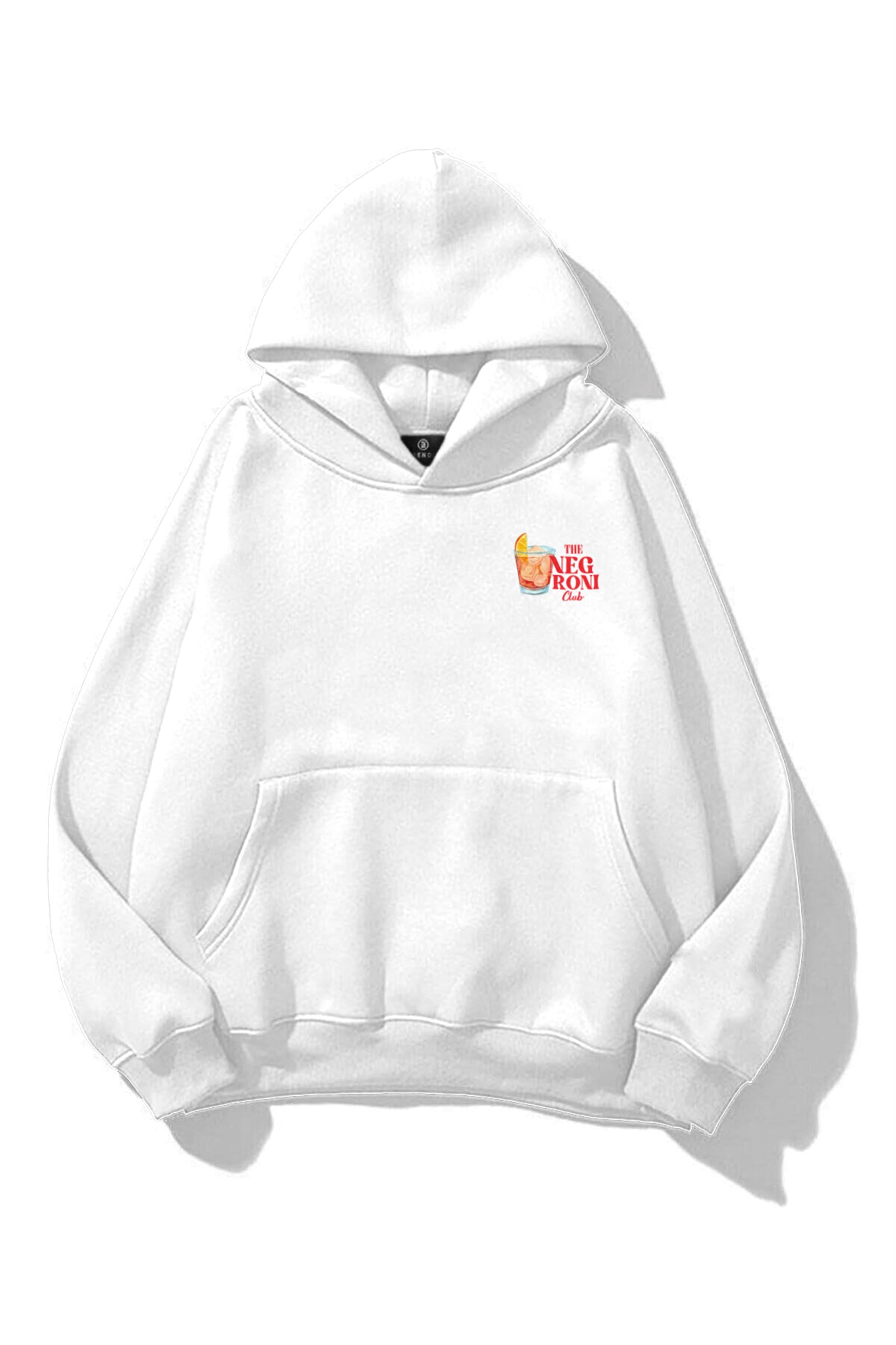 Unisex 101 The Negroni Club Göğüs Sweatshirt Beyaz