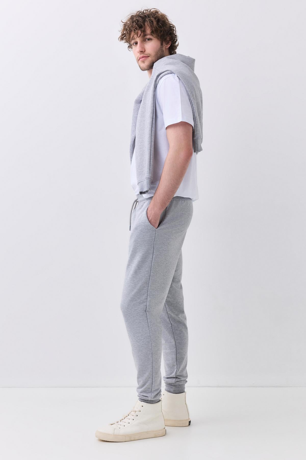 Unisex Mevsimlik Paçası Lastikli Eşofman Altı Grimelanj 2044