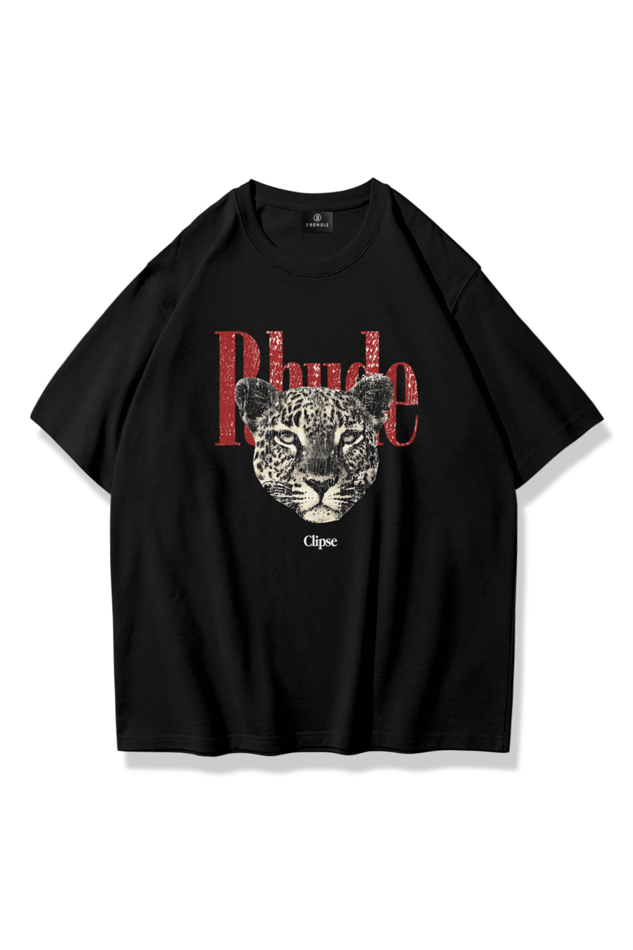 Unisex Rhude Leopar Tshirt Siyah
