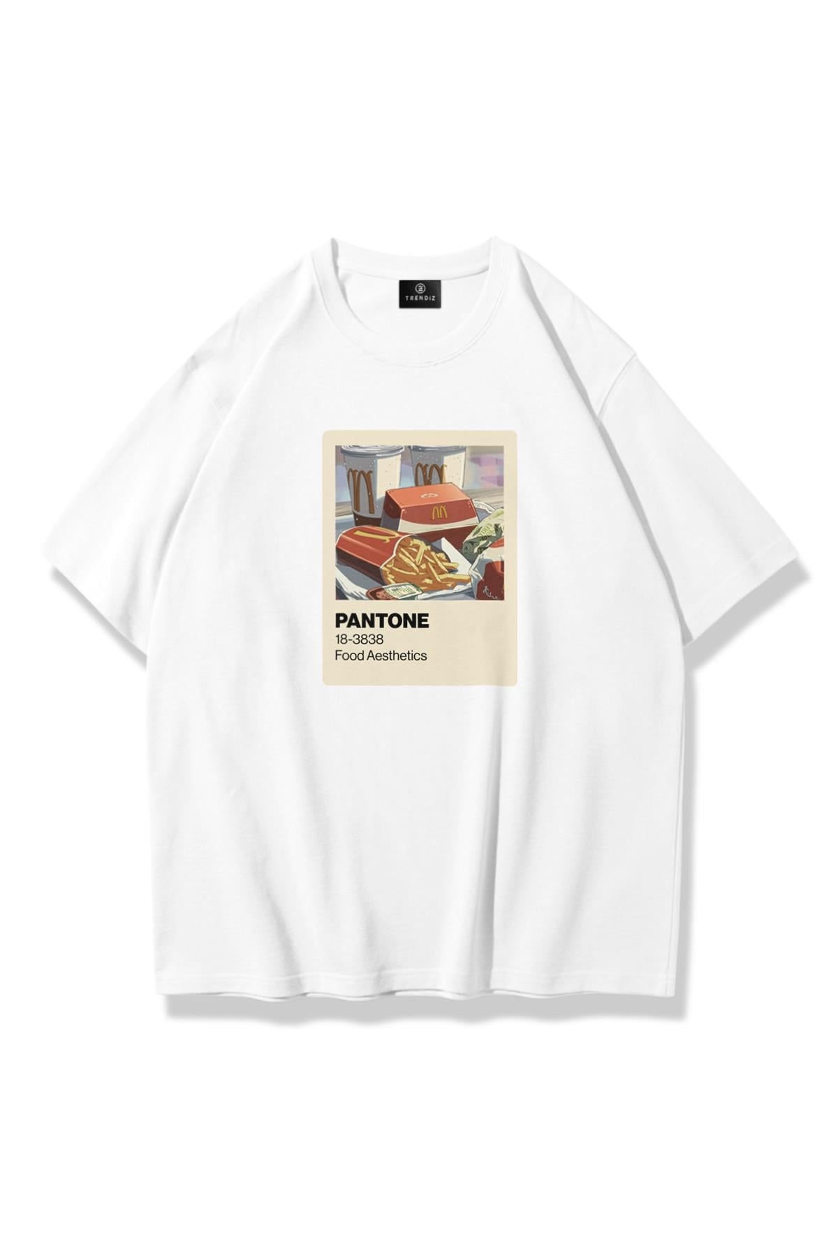 Kadın Pantone Mc Food Aesthetics Tshirt Beyaz