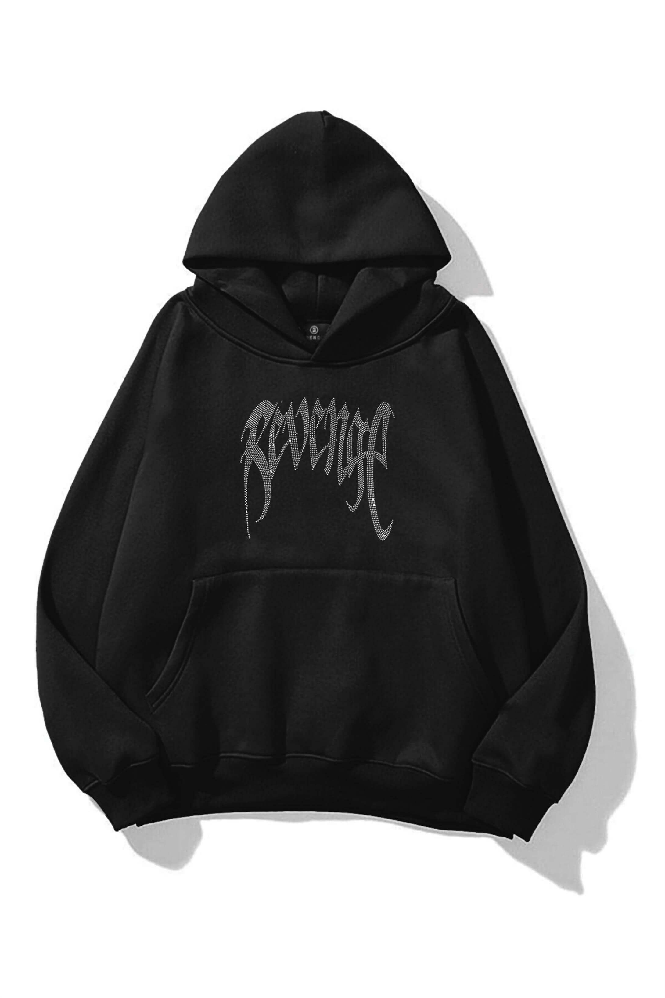 Unisex Revenge Taş Baskılı Sweatshirt Siyah
