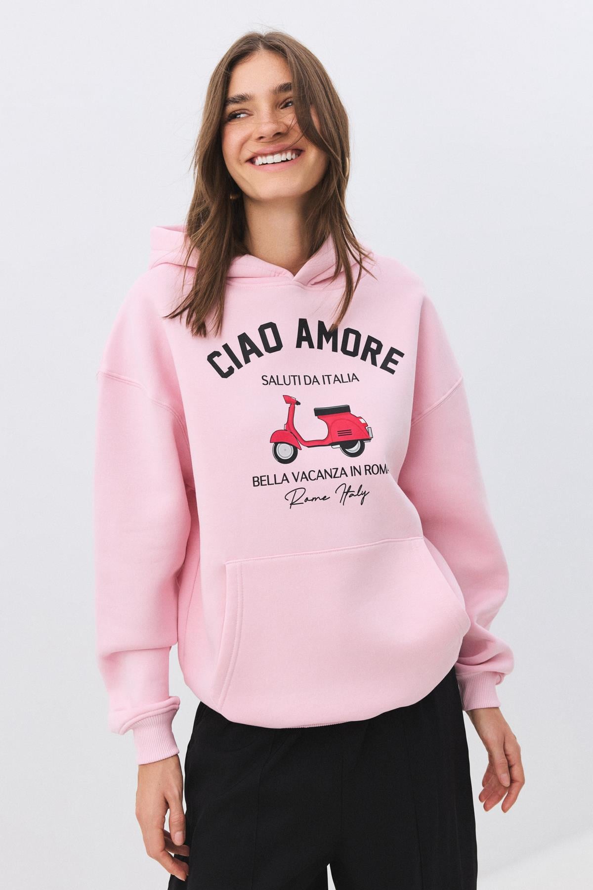 Kadın Ciao Amore Sweatshirt Pembe