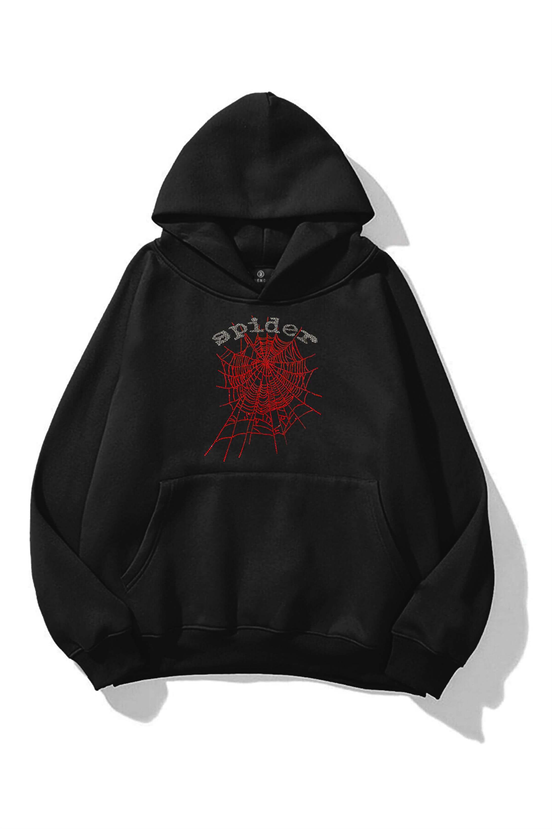 Unisex Spider Red Sweatshirt Siyah