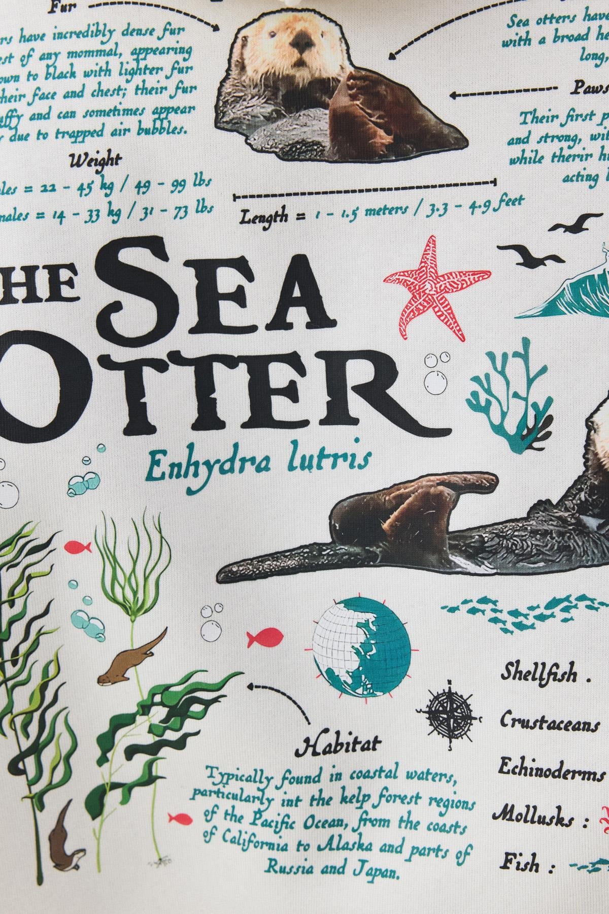 Unisex Sea Otter Sweatshirt Beyaz