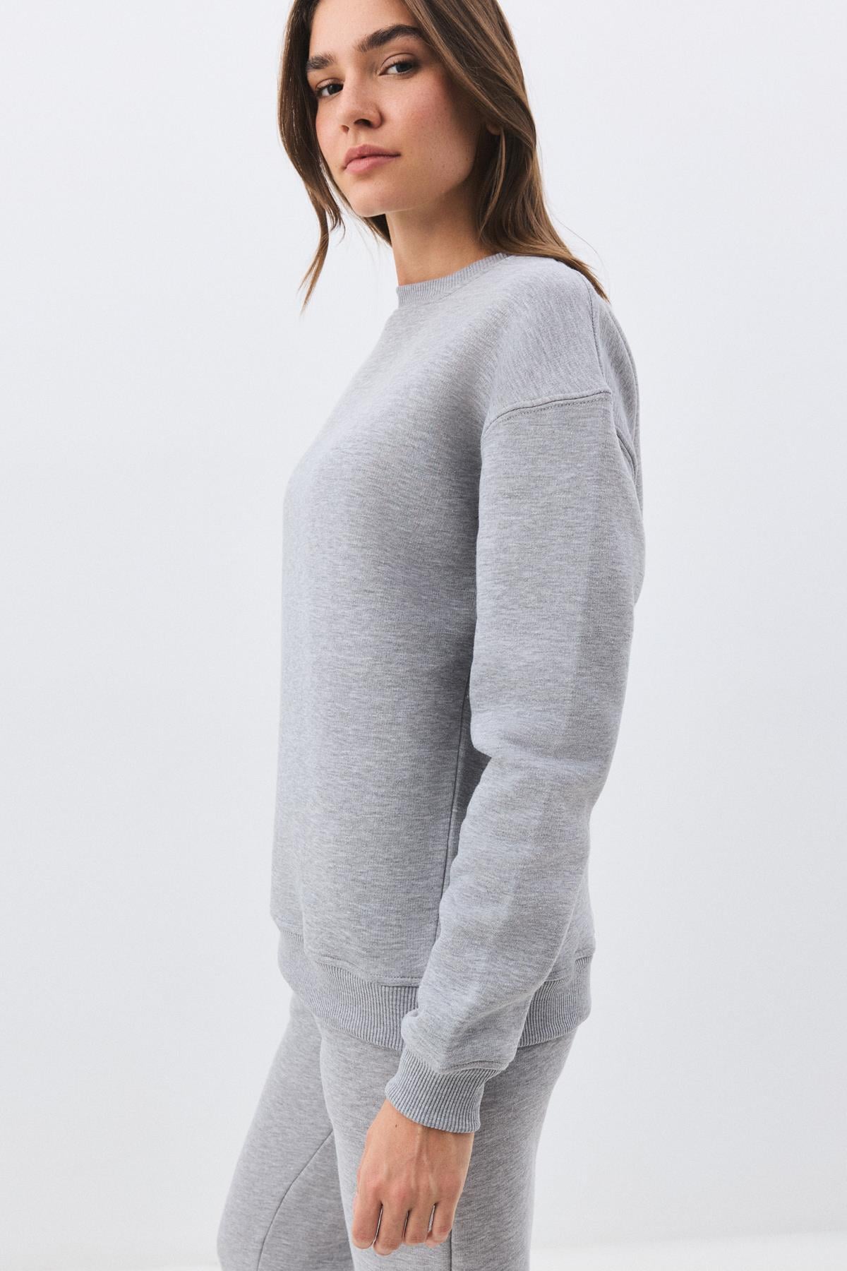 Kadın Premium Bisiklet Yaka Sweatshirt Grimelanj 2031