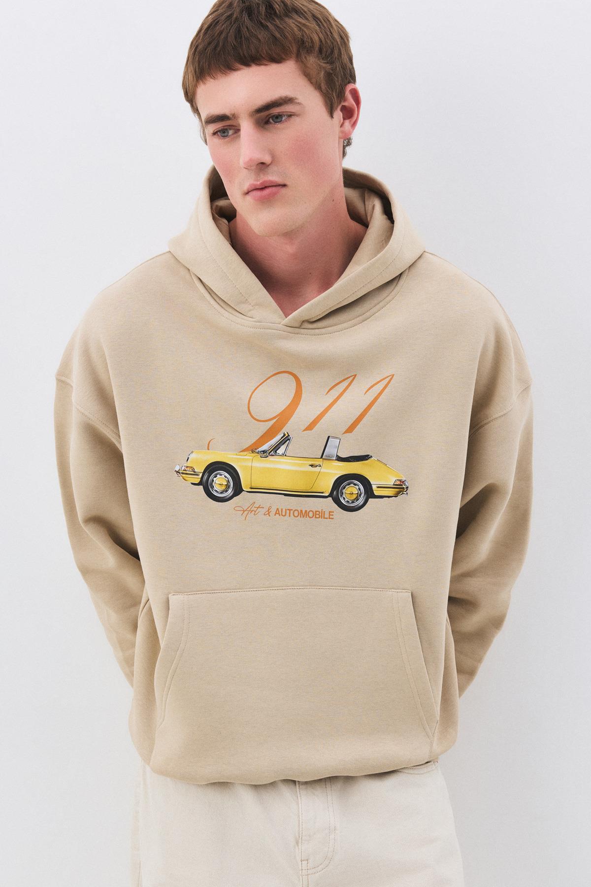 Kadın 911 Art and Automobile Sweatshirt Taş