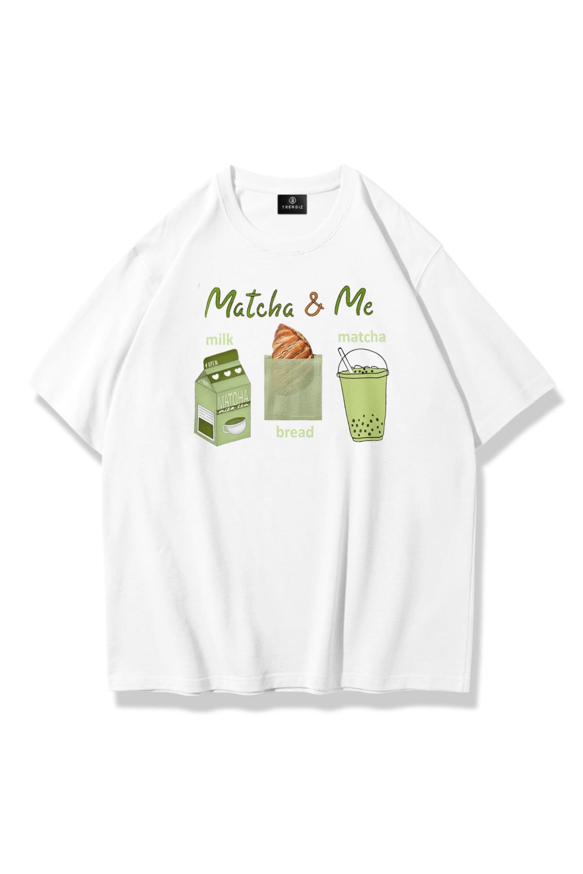 Kadın Matcha and Me Tshirt Beyaz