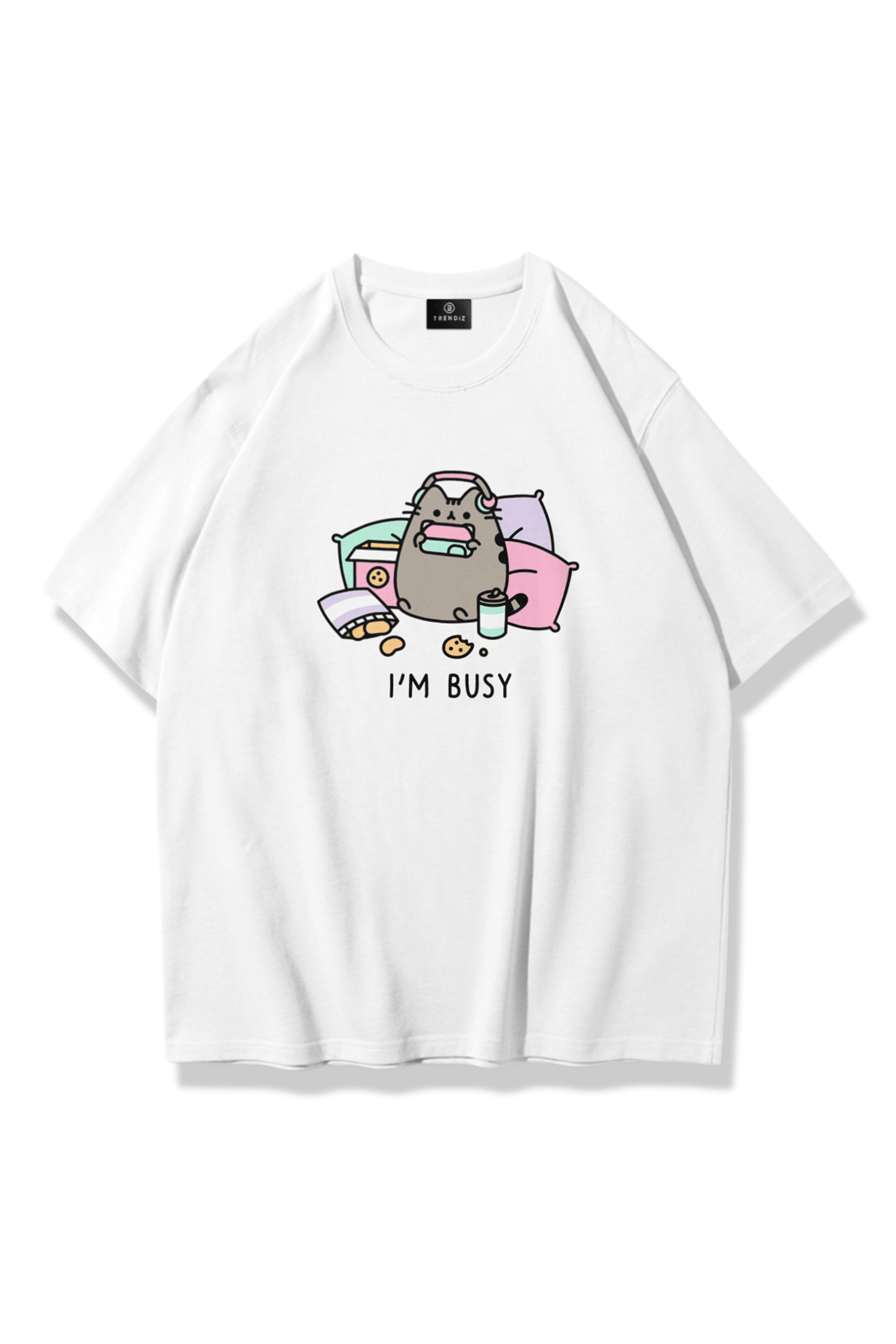 Unisex Im Busy Tshirt Beyaz