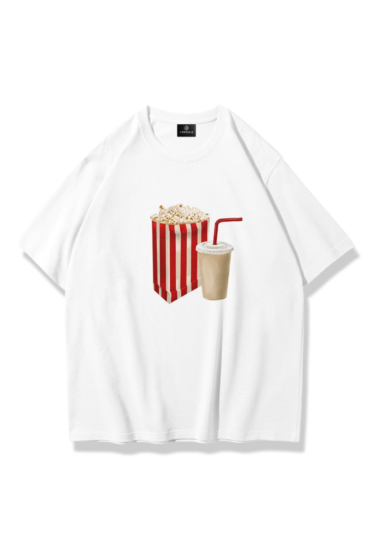 Kadın Popcorn Tshirt Beyaz