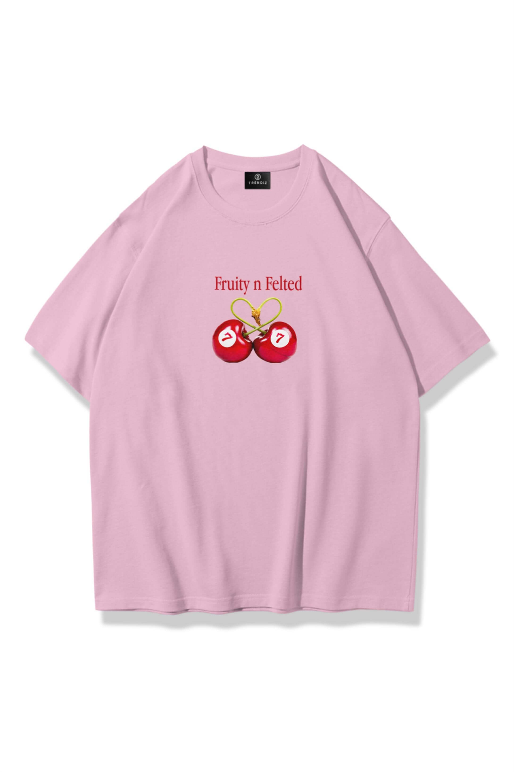 Kadın Fruity n Felted Tshirt Pembe