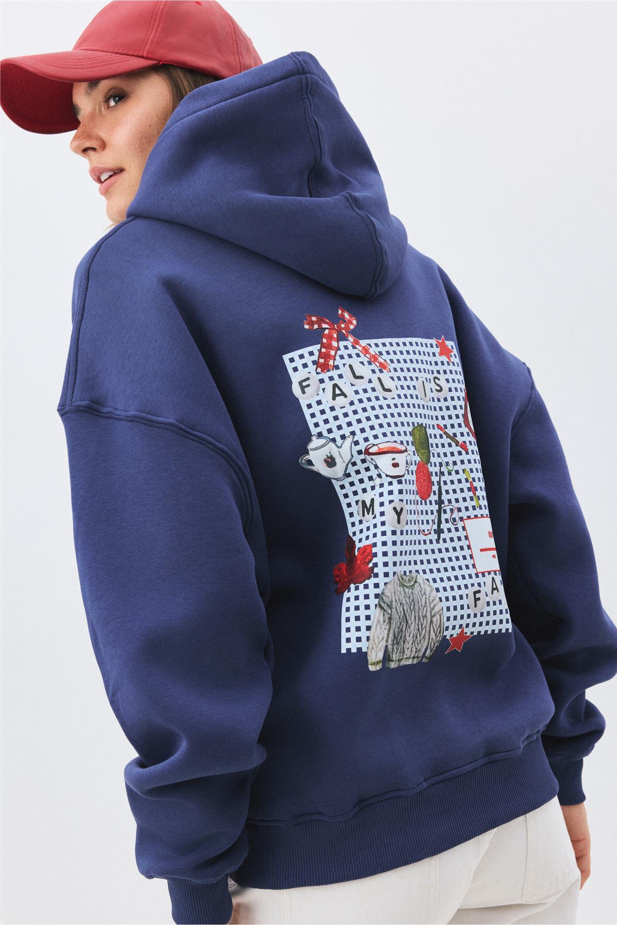 Kadın Fall is My Fave Sweatshirt İndigo