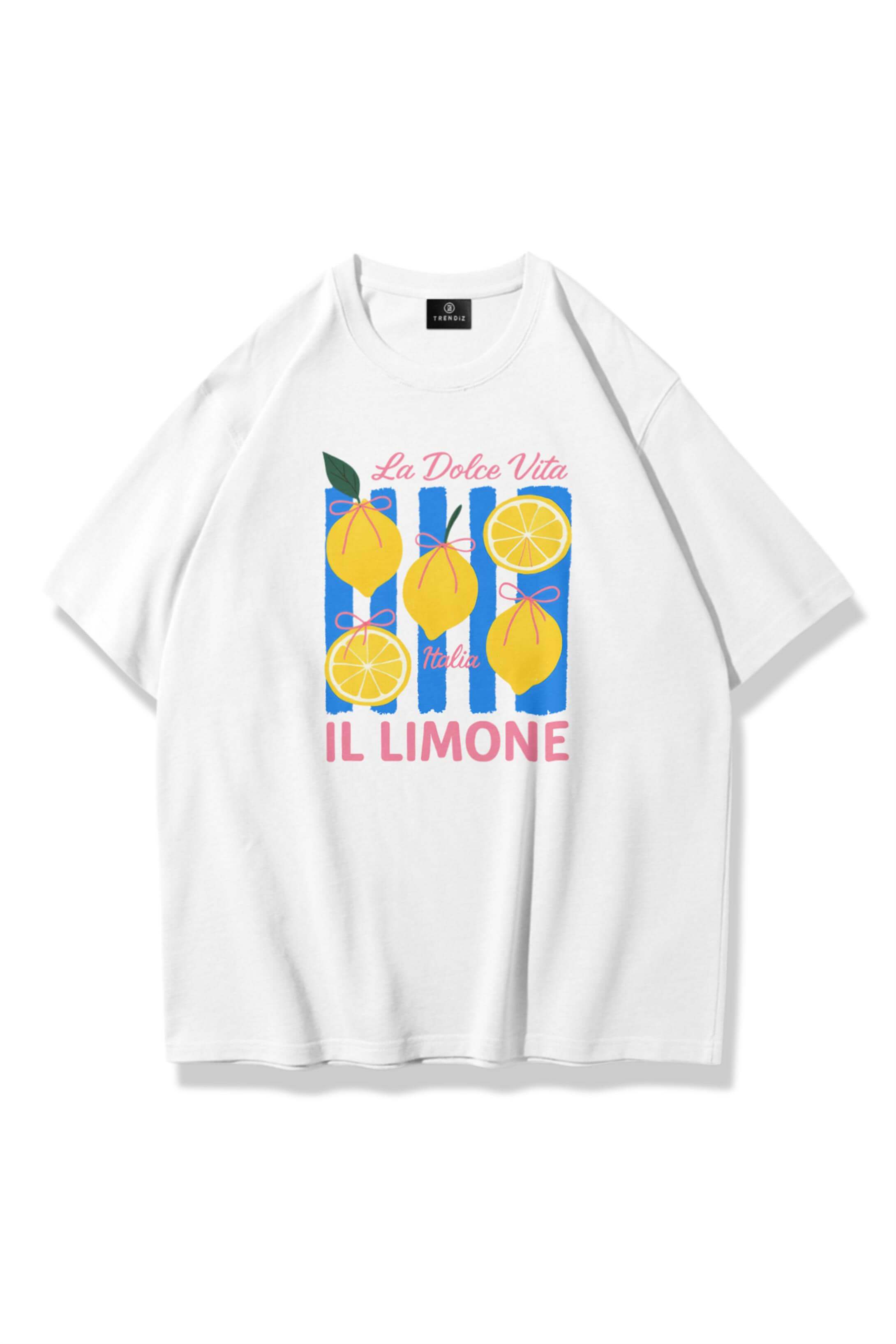 Unisex il Limone Tshirt Beyaz