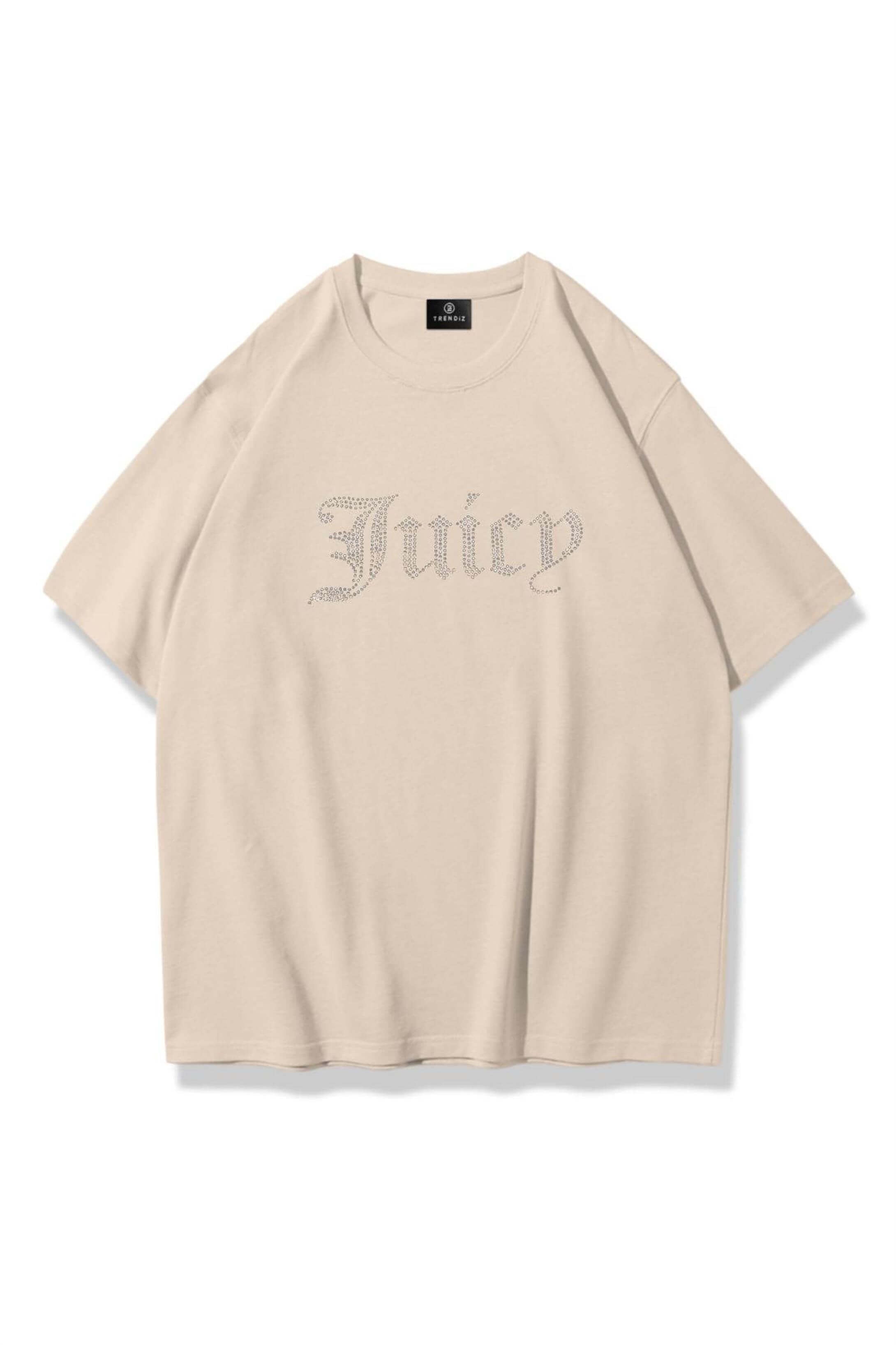 Unisex Juiciy Taş Baskılı Tshirt Taş