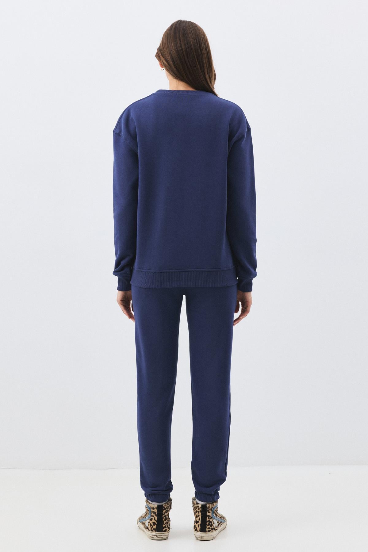 Kadın Premium Bisiklet Yaka Eşofman Takımı İndigo 2031