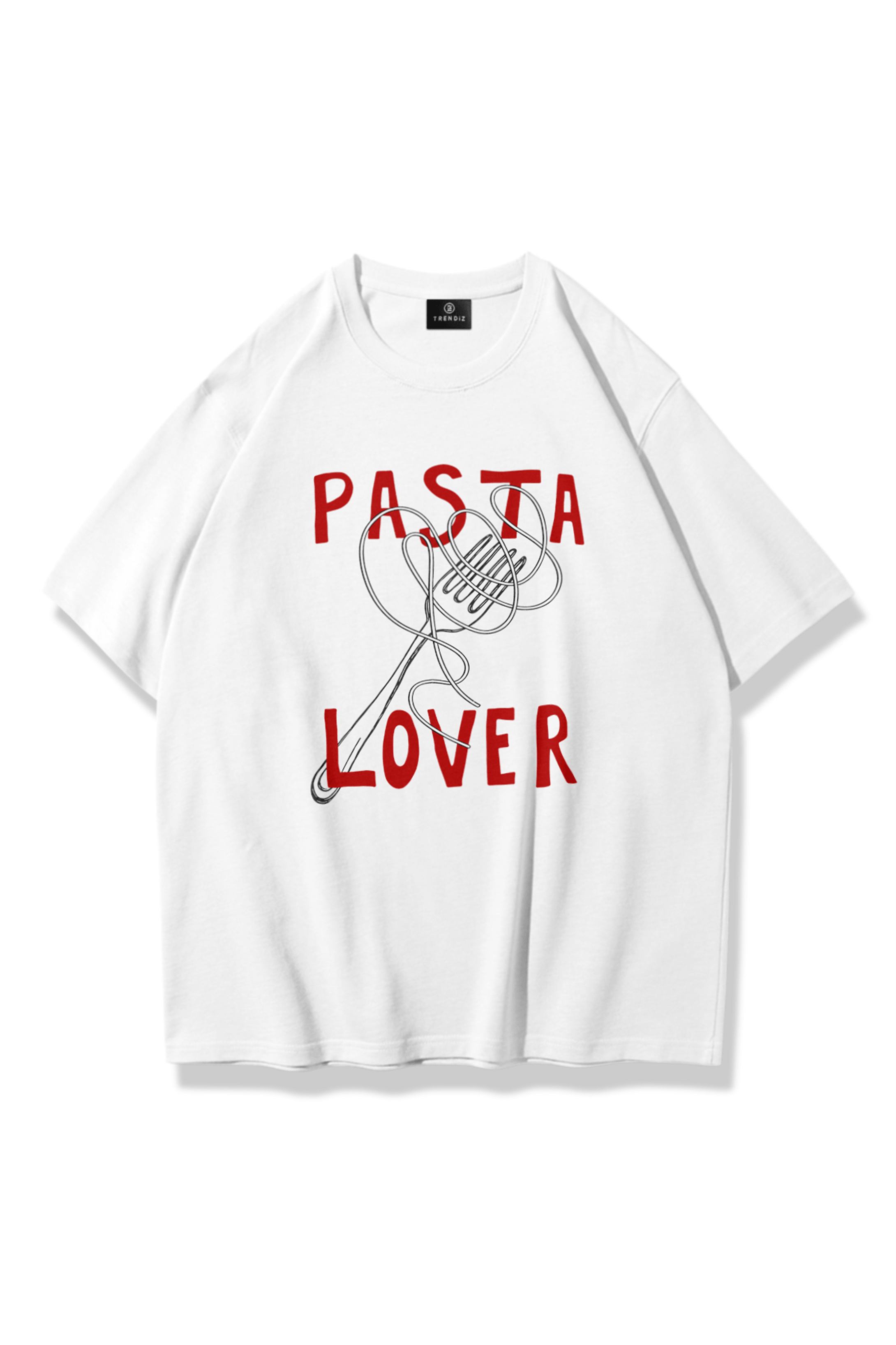 Unisex Pasta Lover Tshirt Beyaz
