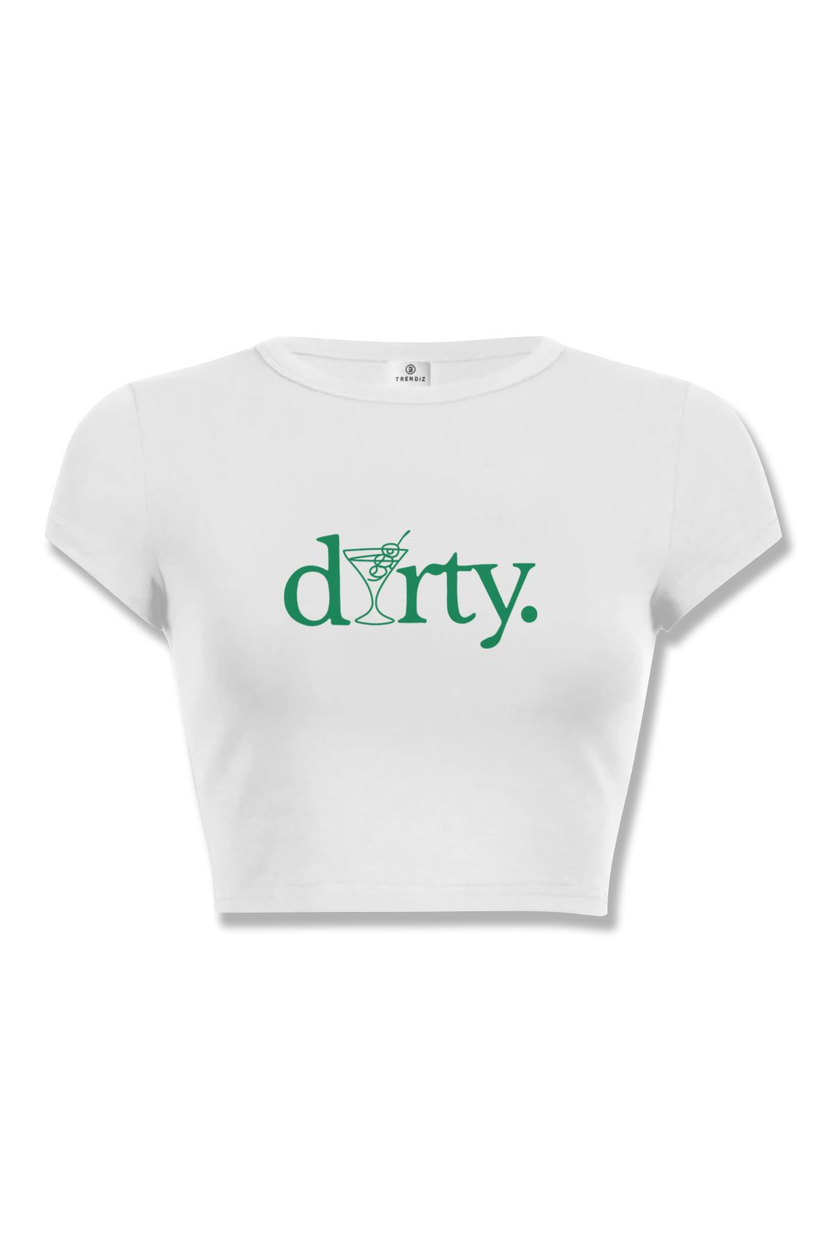 Kadın Dirty Martini Crop Beyaz