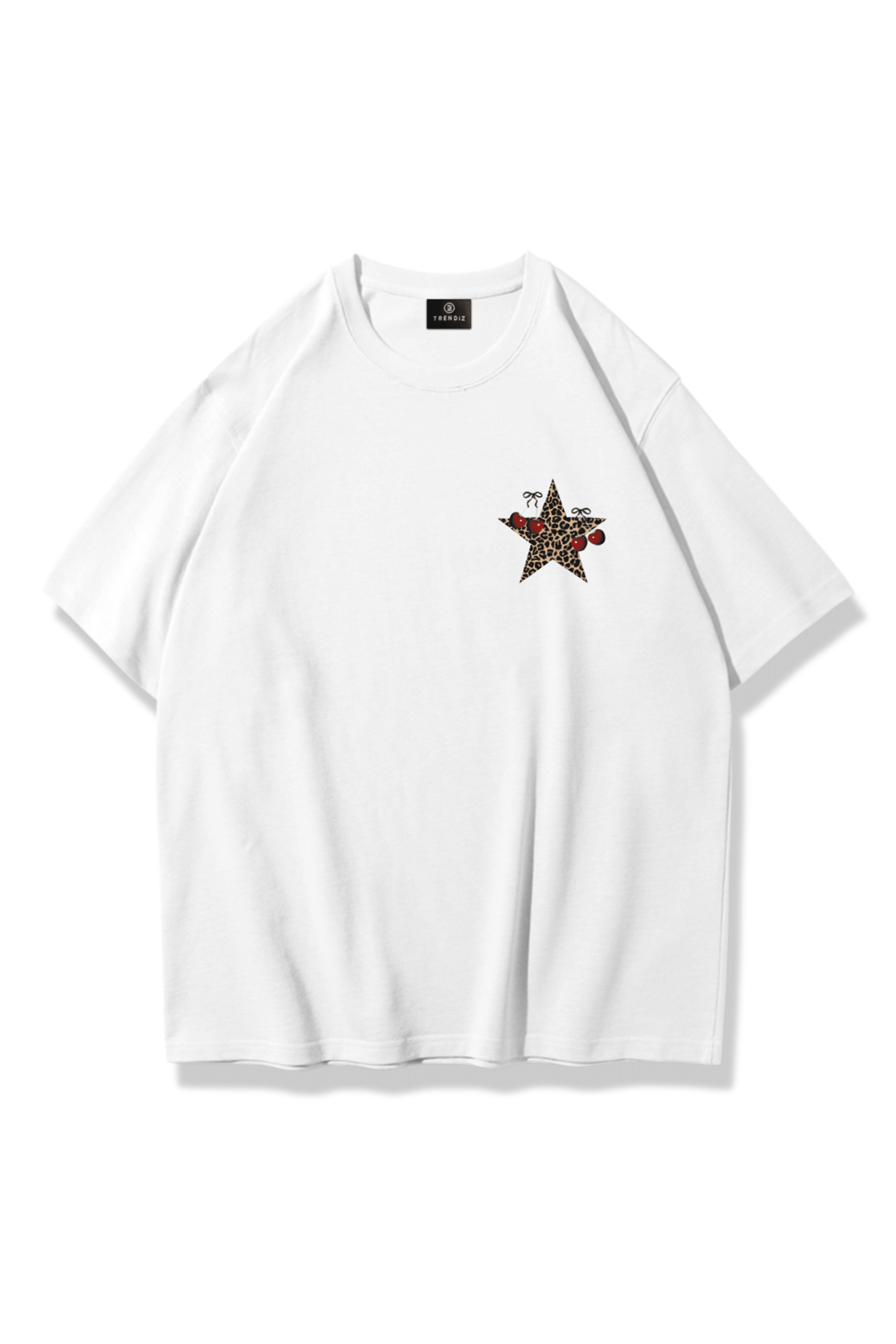 Kadın Kiraz Collage Tshirt Beyaz