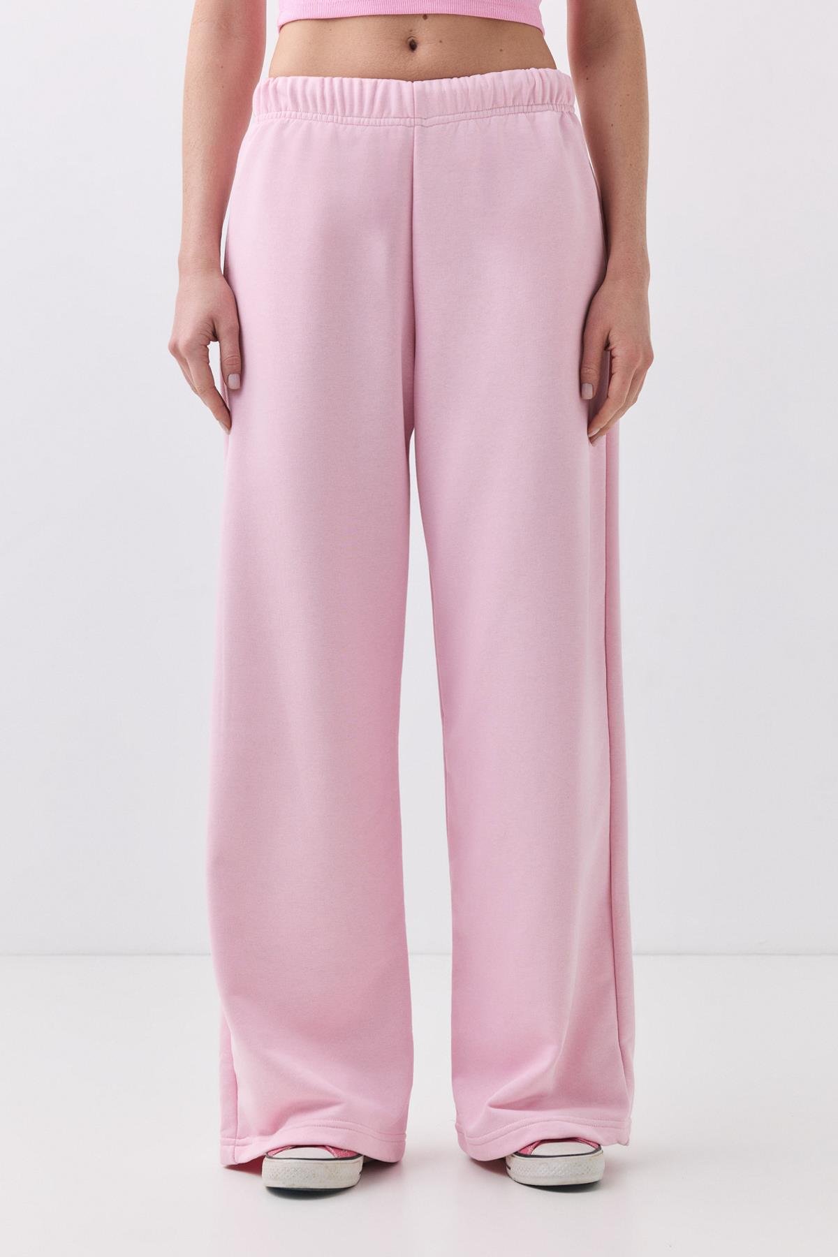 Kadın Bol Paça Eşofman Altı Pembe 2013